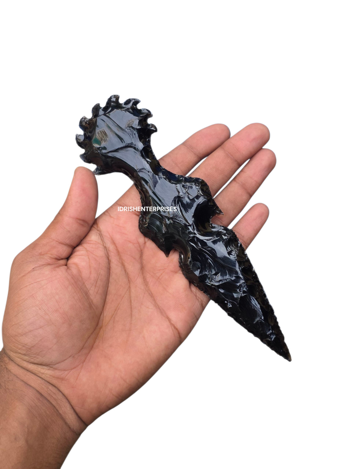 Title: Handmade 7 Inch Obsidian Knife Dragon Glass Blade Collectible Display.