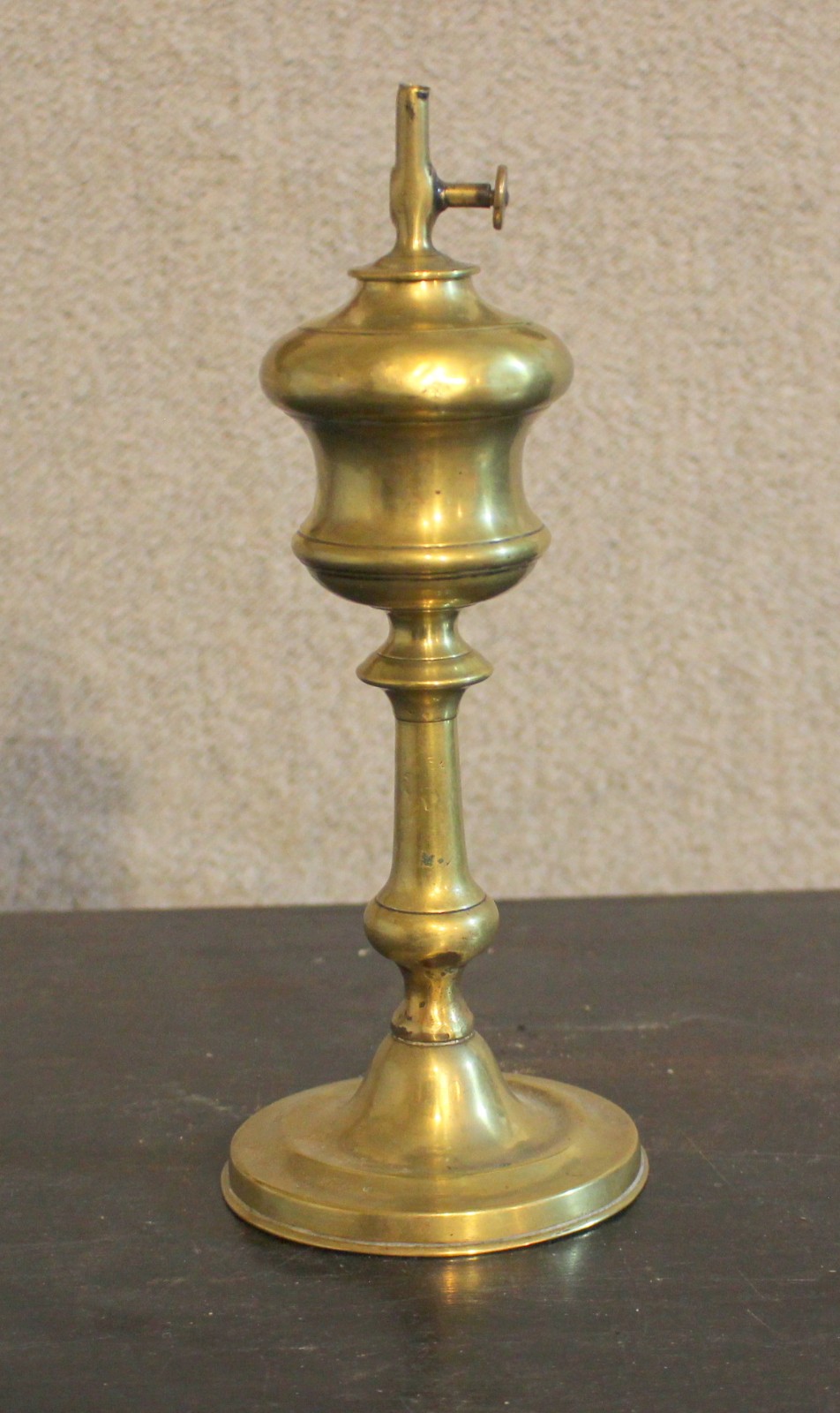 Antique French 19th Century Brass Whale Oil Lamp