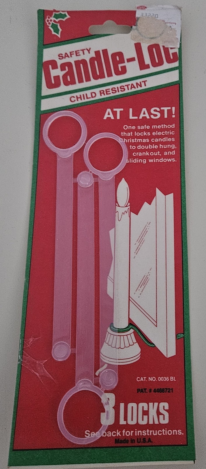 Candle Loc vintage electric Christmas candle safety accessory NOS Set of 3