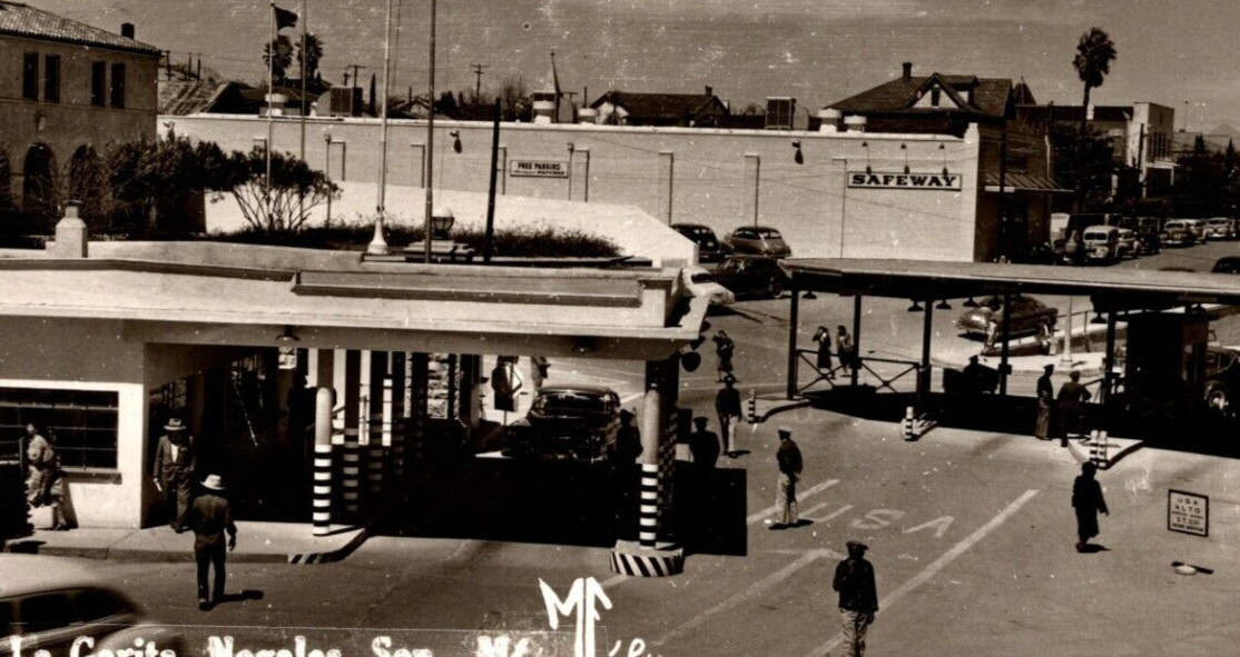 c1943 RPPC La Garita Nogales Sonora Mexico Border Crossing Safe VINTAGE Postcard