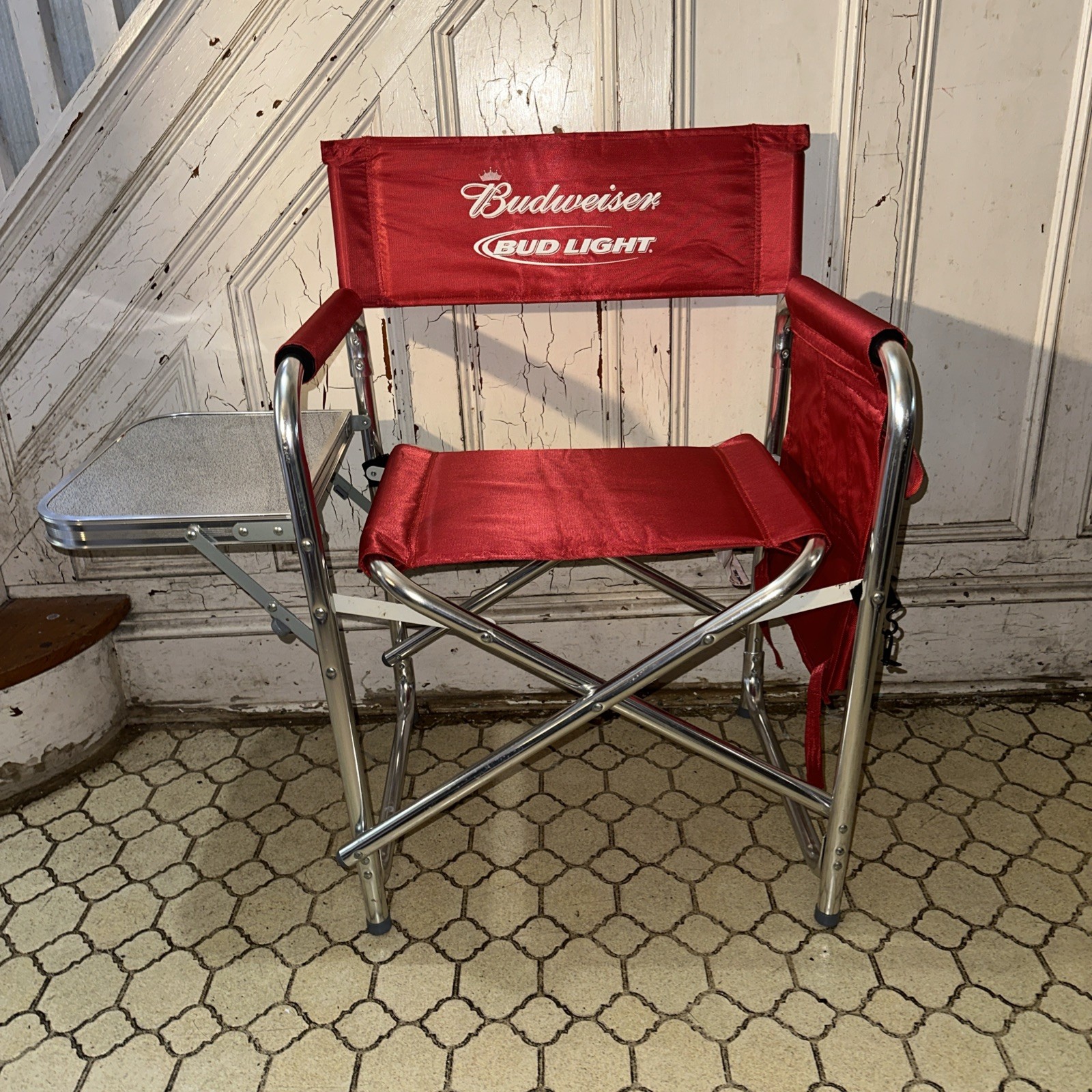 RARE Vintage Budweiser Folding Seat Camp Aluminum Chair By Picnic Time