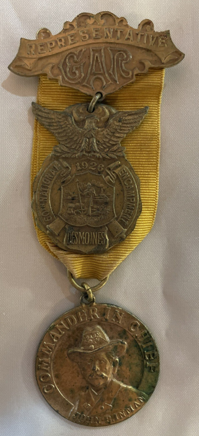 1926 GAR 60th Representative Medal Des Moines Iowa Grand Army Republic Civil War