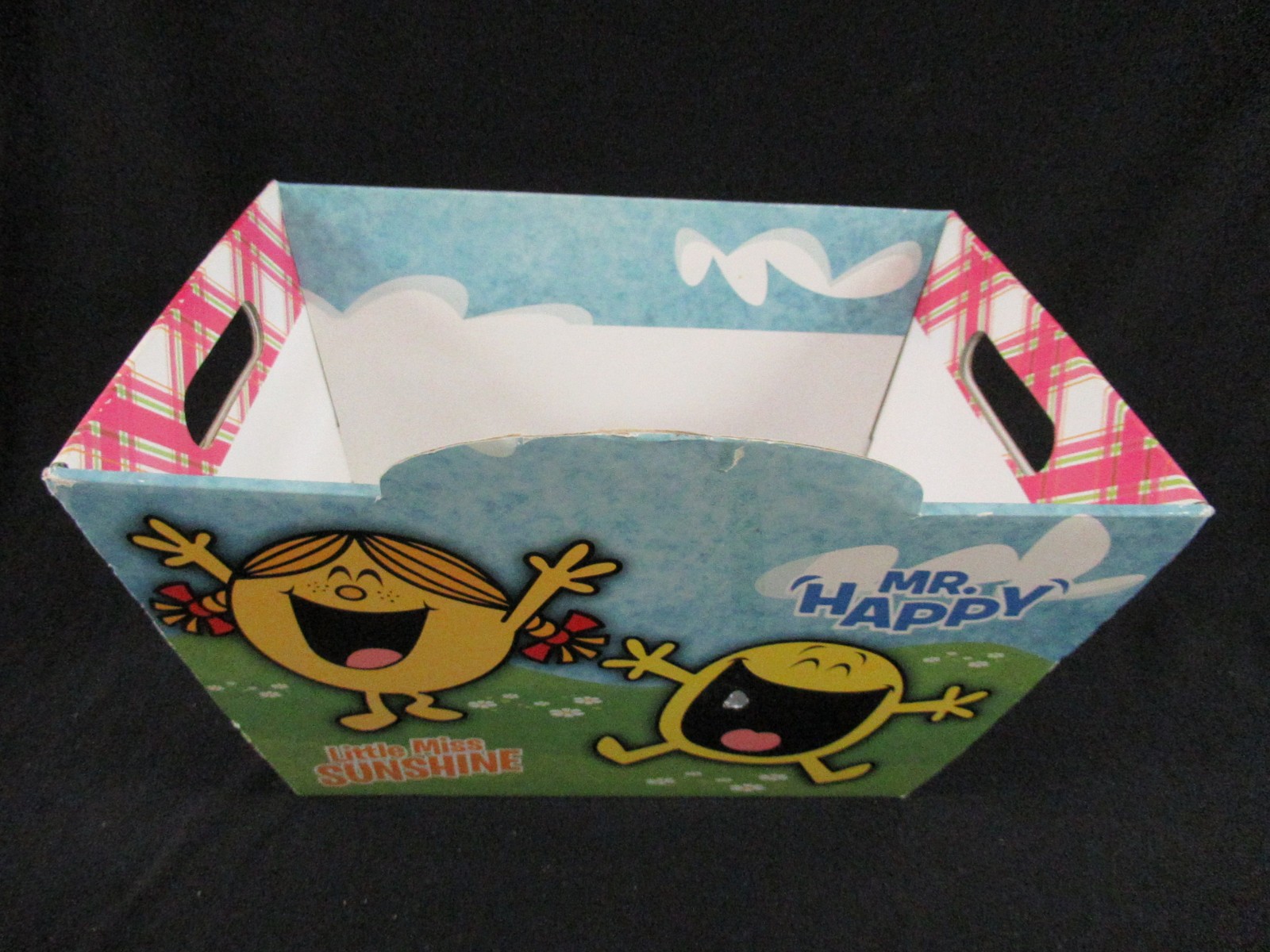 Hargreaves Mr. Happy and Little Miss Sunshine Cardboard Storage Box with Handles