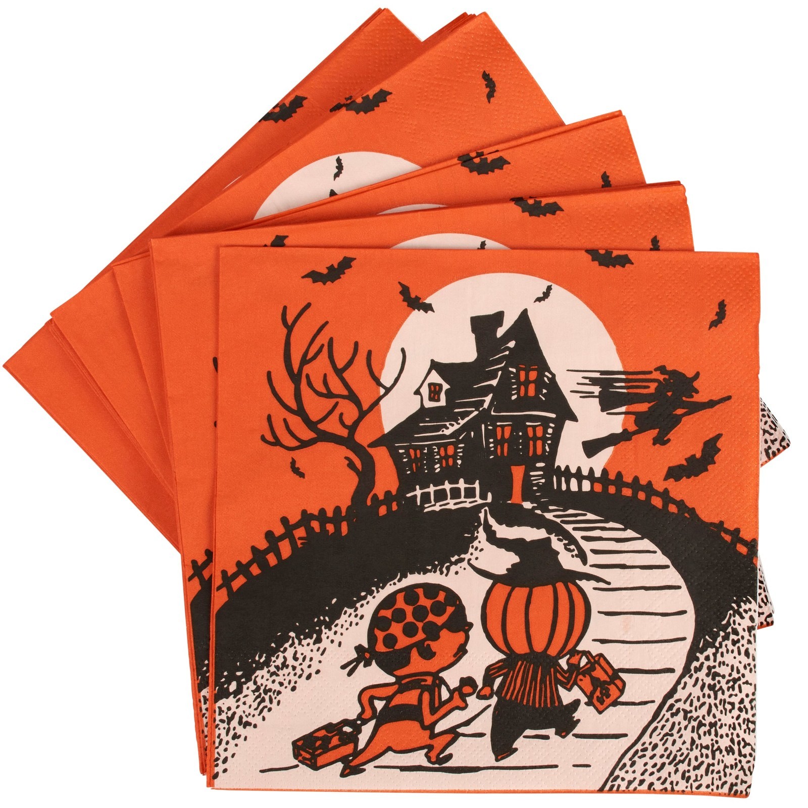New 20 Retro Vintage Style Halloween Dinner Napkins Trick Or Treat 6.5\
