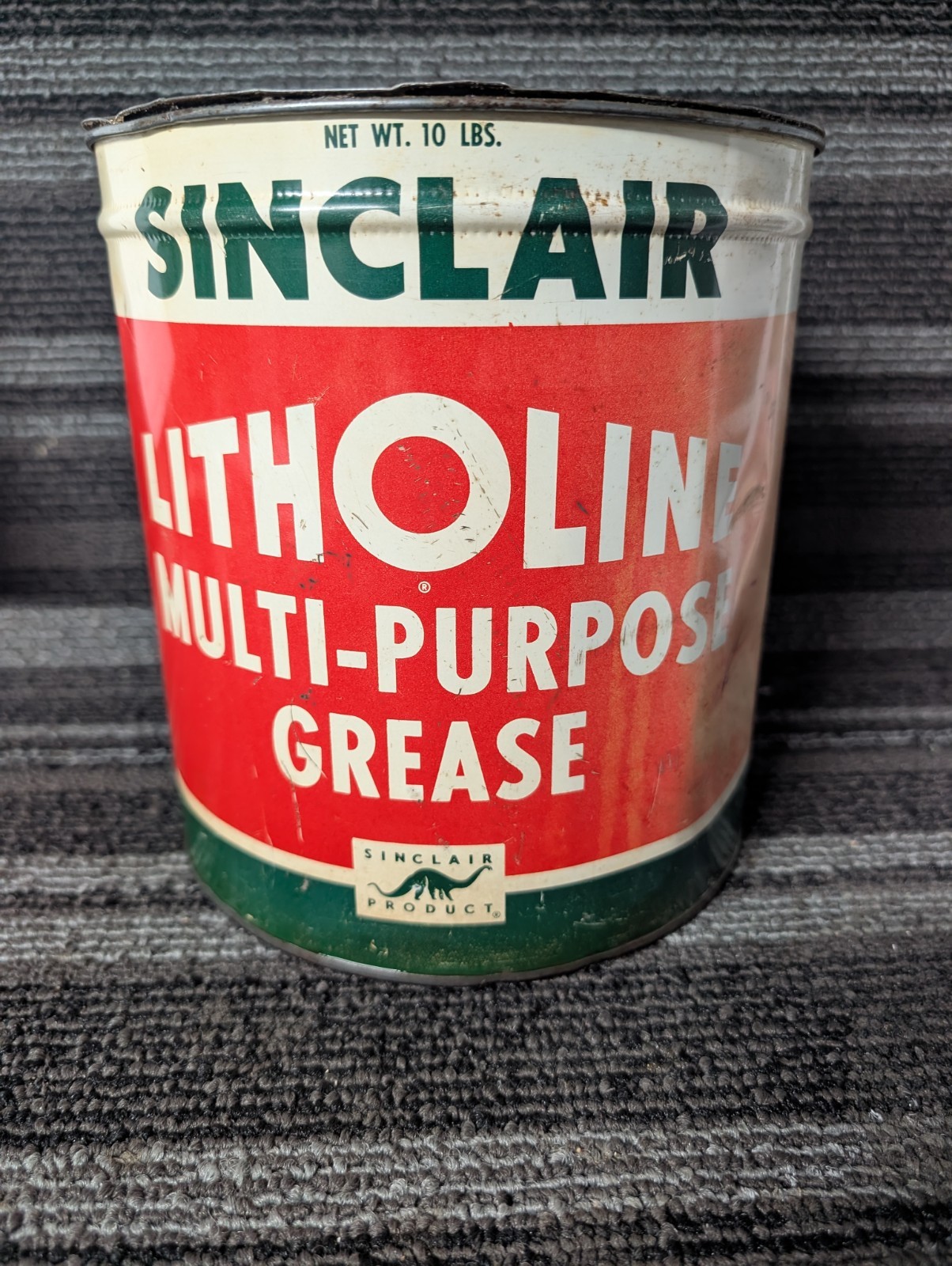 Vintage Sinclair Oil 10 Pound Empty Grease Can, Great Graphics