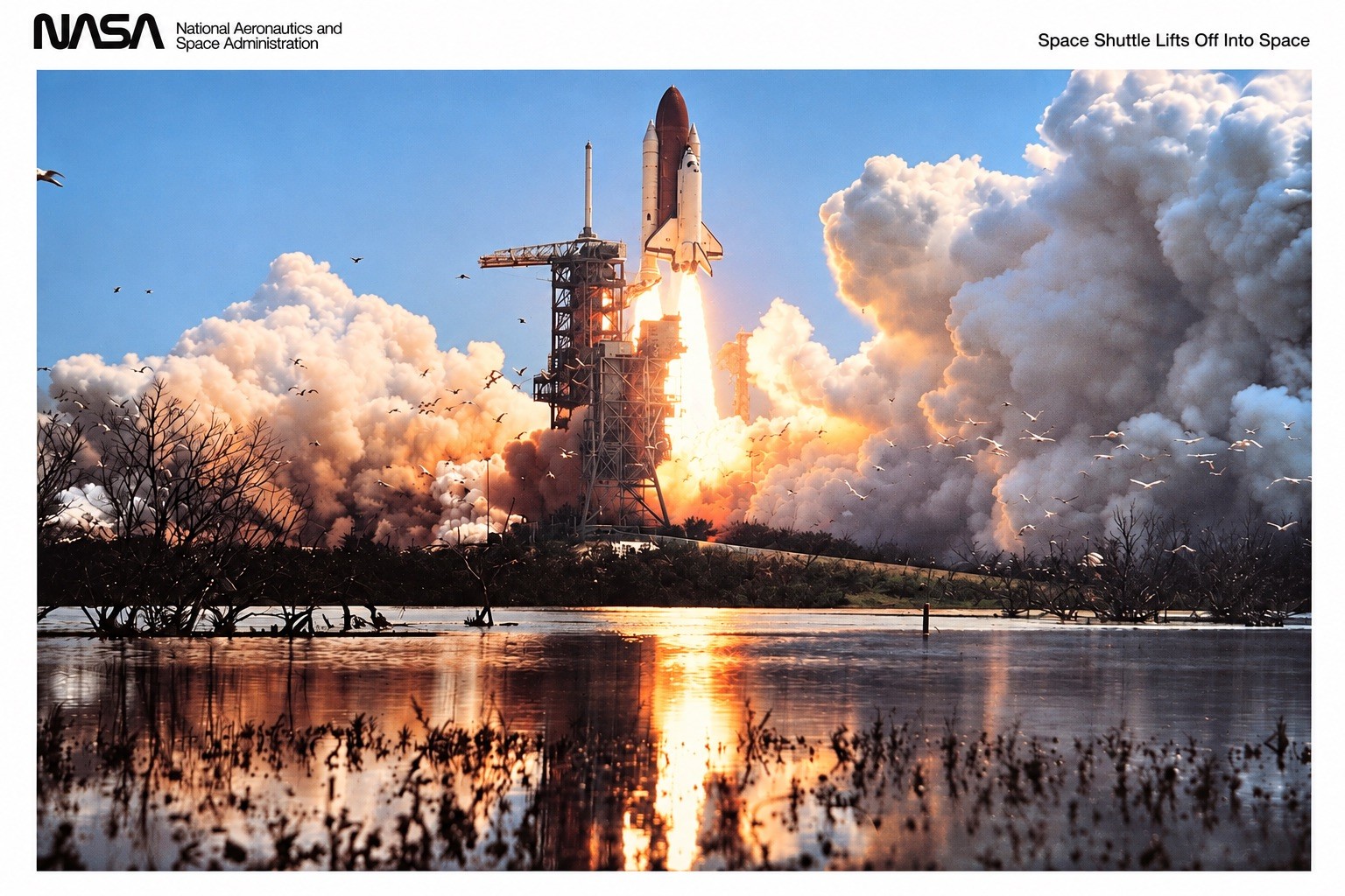 1982 NASA Space Shuttle Columbia STS 4 Launch Kennedy Space Center Florida Photo