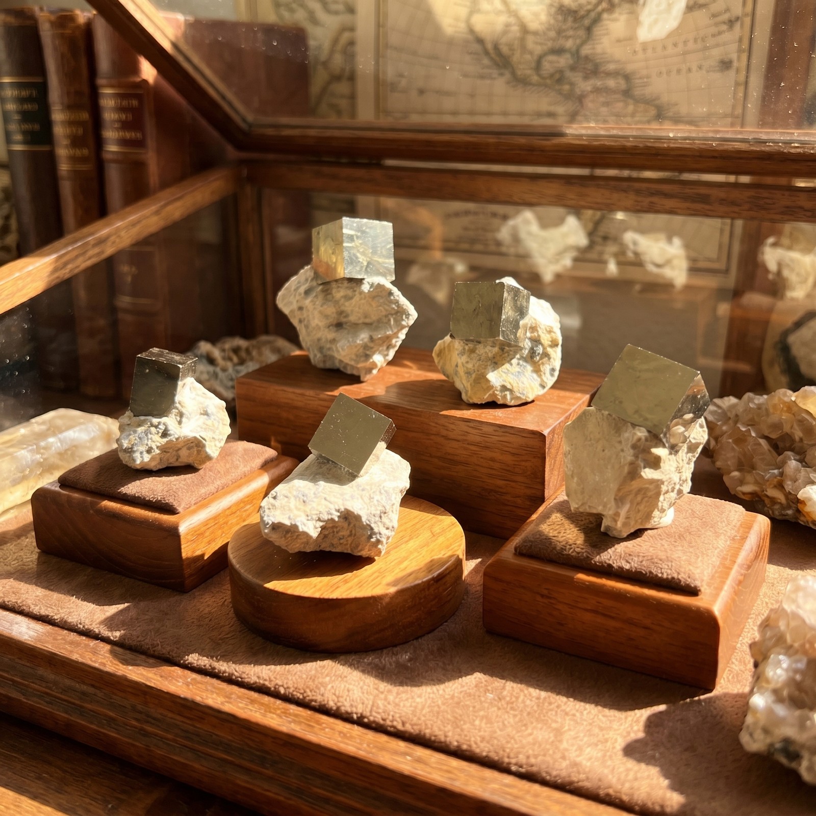 Golden Iron Pyrite Crystal Cubes In Rough Raw Matrix Spain Mineral