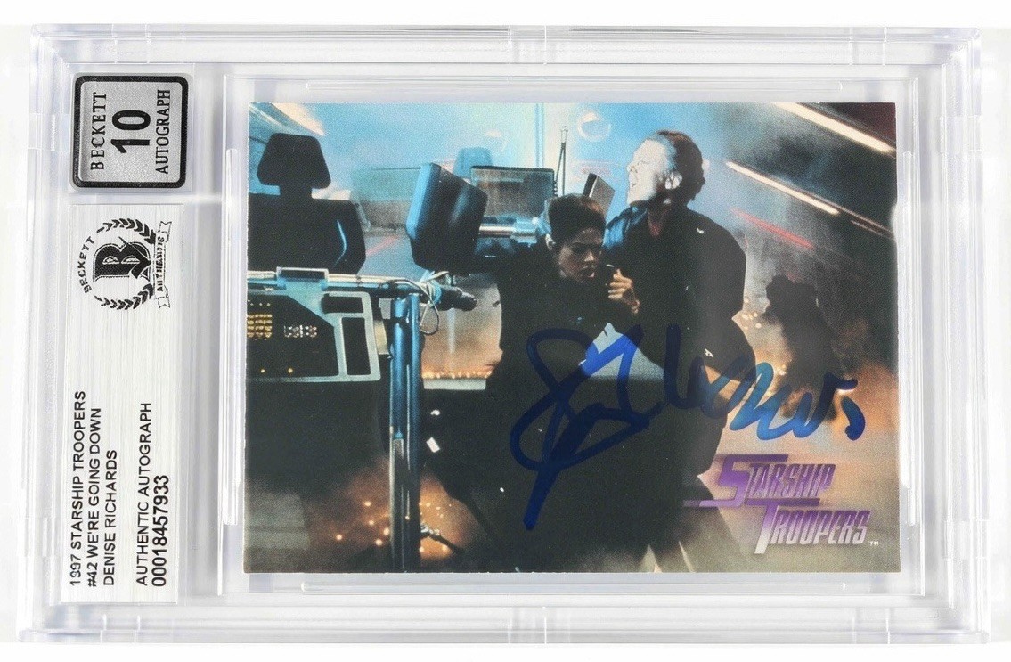 Denise Richards Signed 1997 Starship Troopers Trading Card (BAS 10)