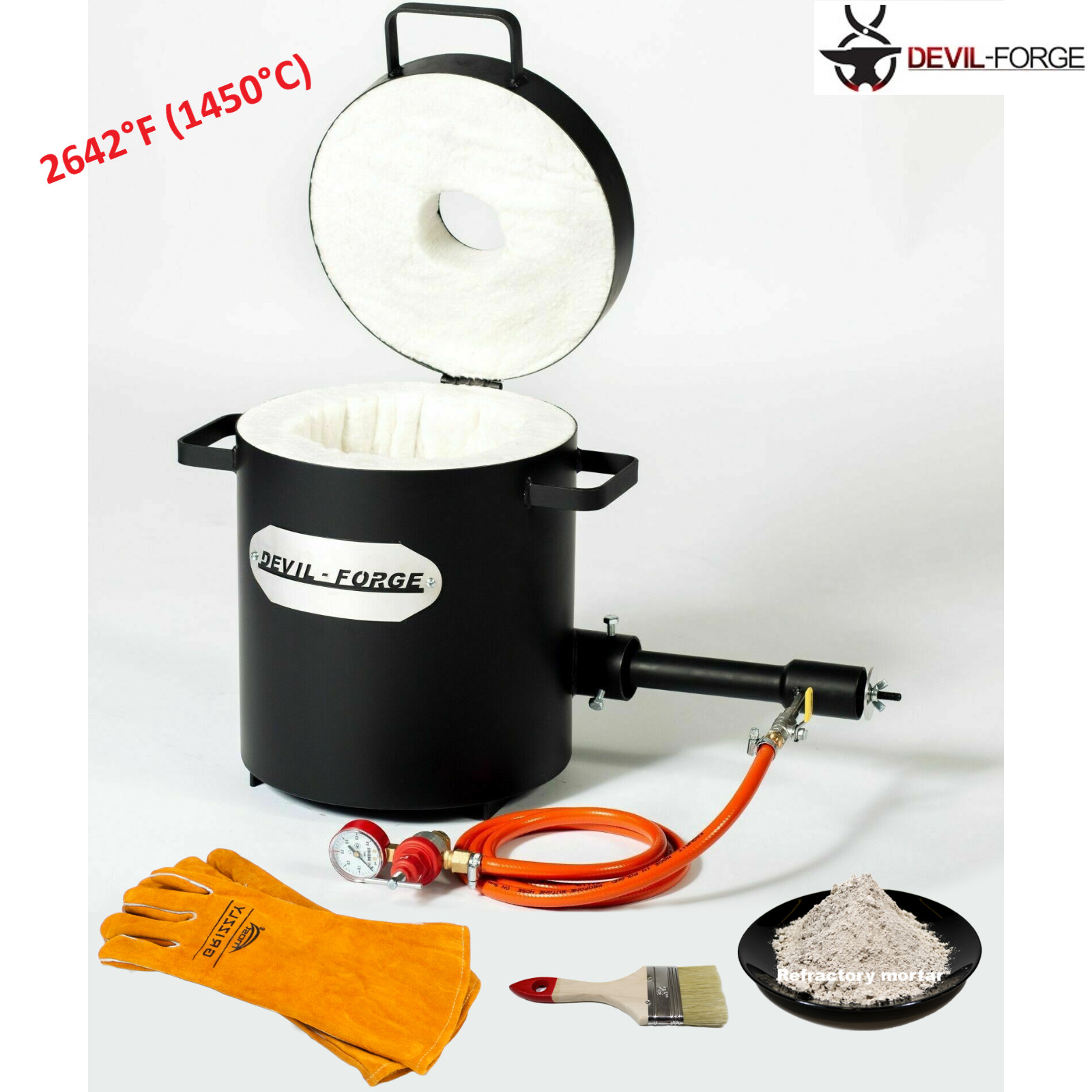 DEVIL-FORGE FB2Mb–10KG Gas Propane Furnace Foundry Forge Burner Kiln USA (NEW)