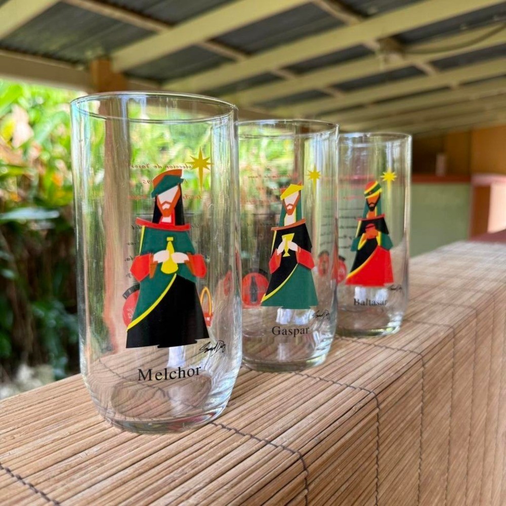 3pc Vintage 1995 Reyes Magos McDonalds Coca Cola Puerto Rico Glasses