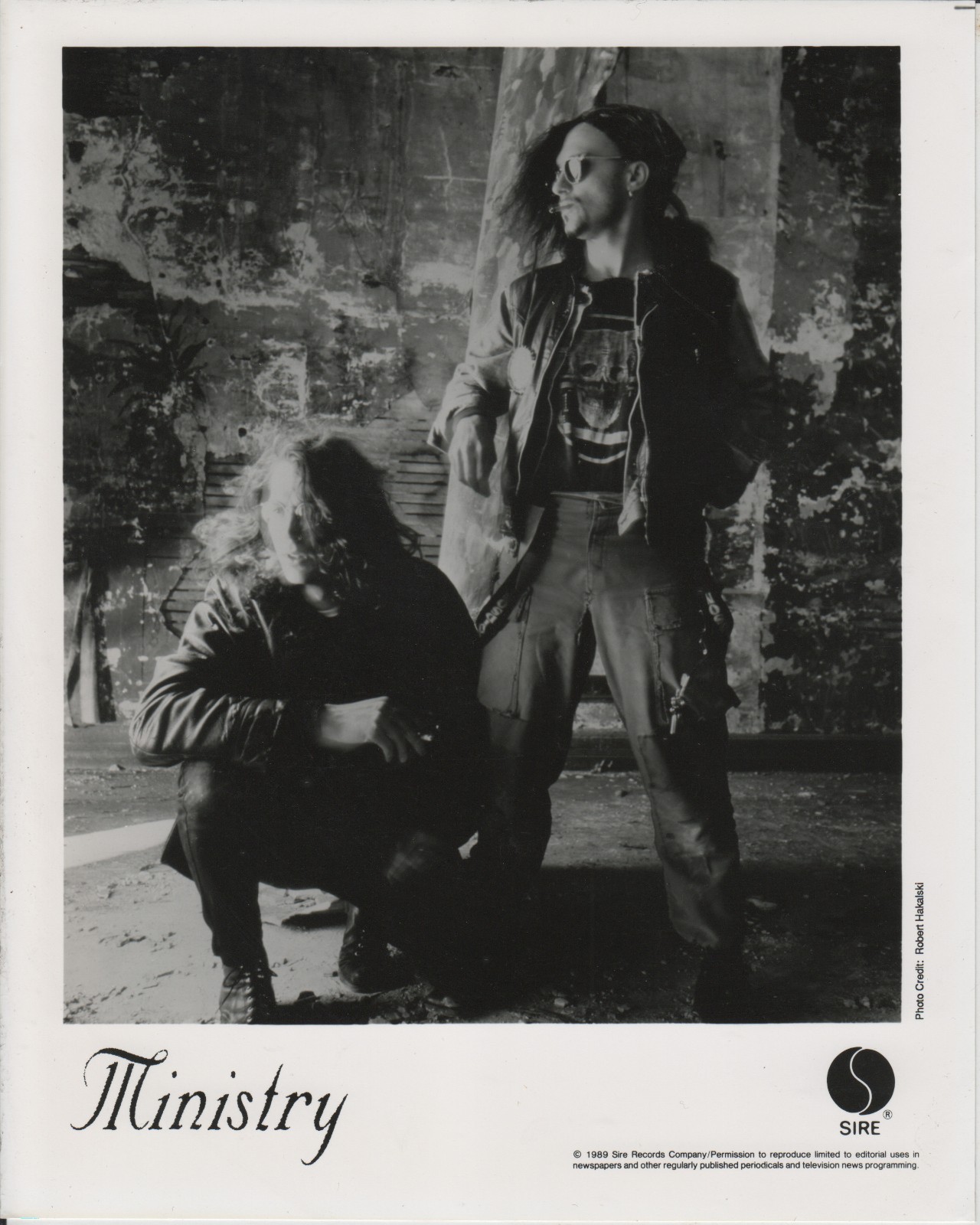 Industrial Metal MINISTRY B&W 8x10 Publicity PHOTO 1989