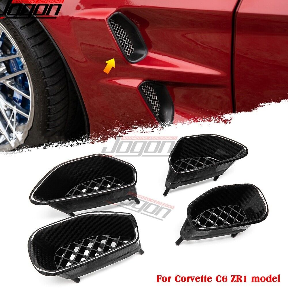 Carbon Front Side Fender Vent Cover Duct For Chevrolet Corvette C6 ZR1 2009-2013