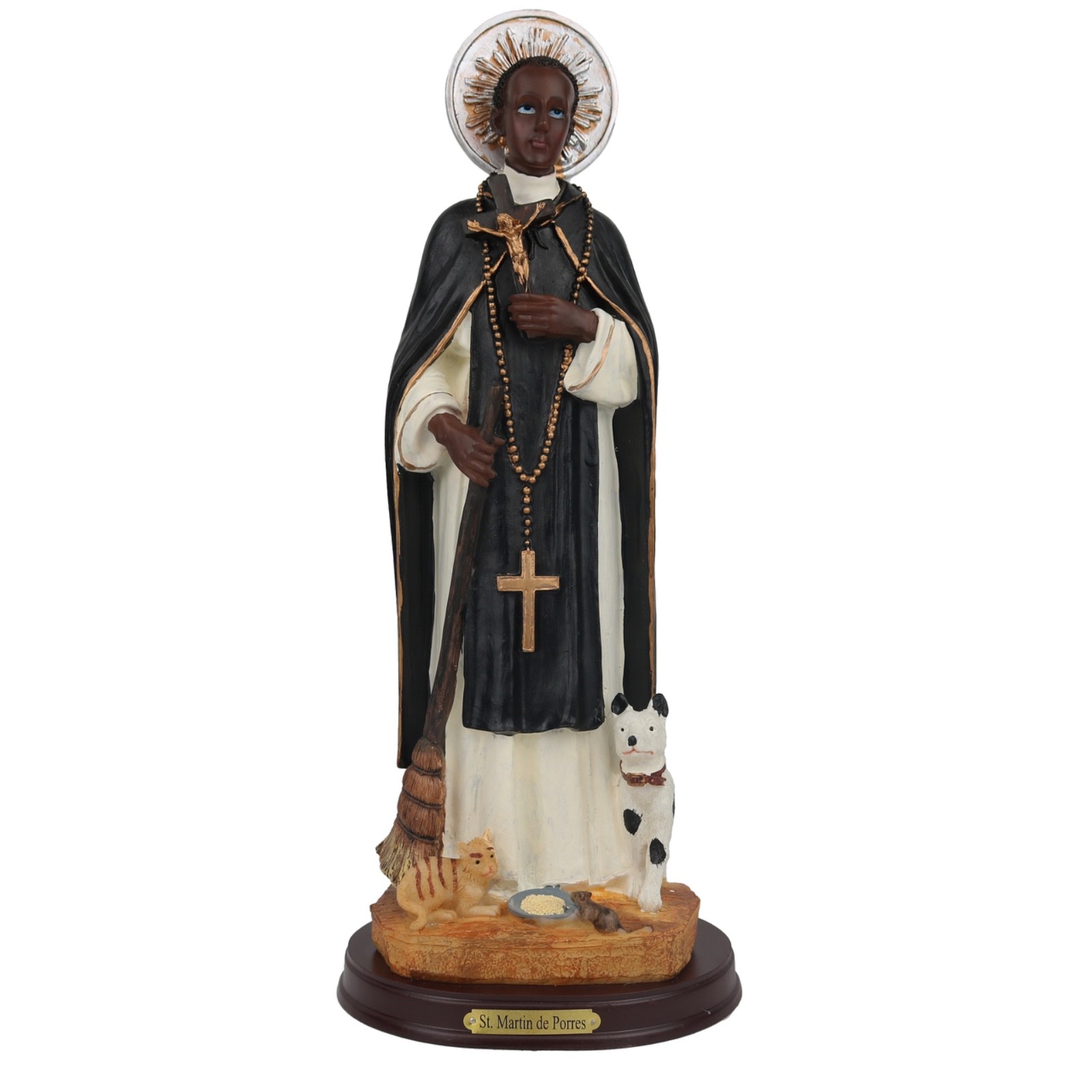 San Martin De Porres 13” Saint Martin De Porres Resin Statue