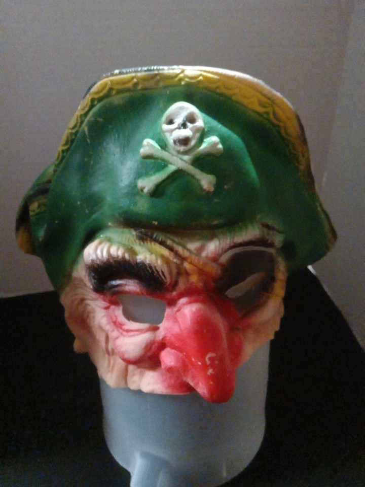 Vintage Ben Cooper Pirate Costume Mask Rubber