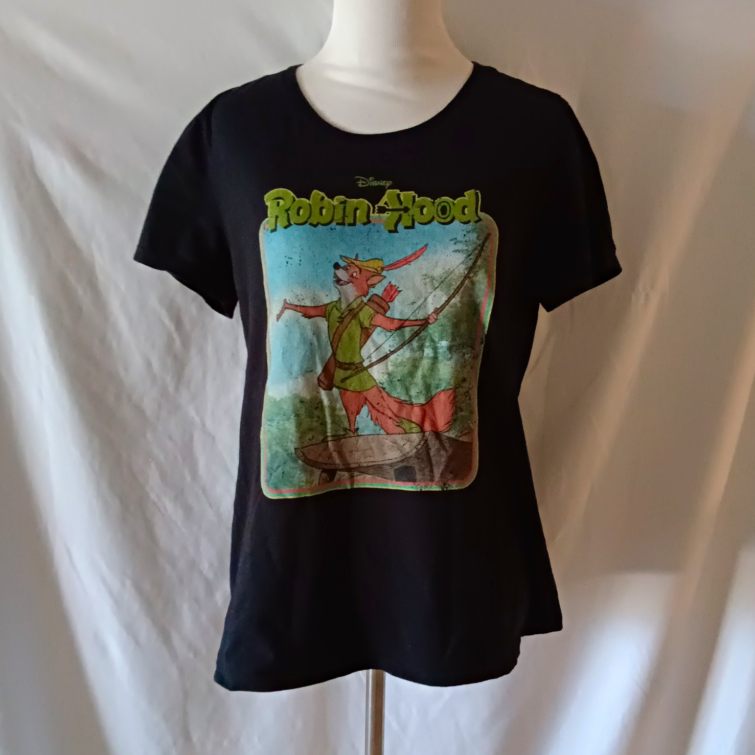 Disney Robin Hood Black Graphic Short Sleeve T-Shirt Adult Unisex Size M