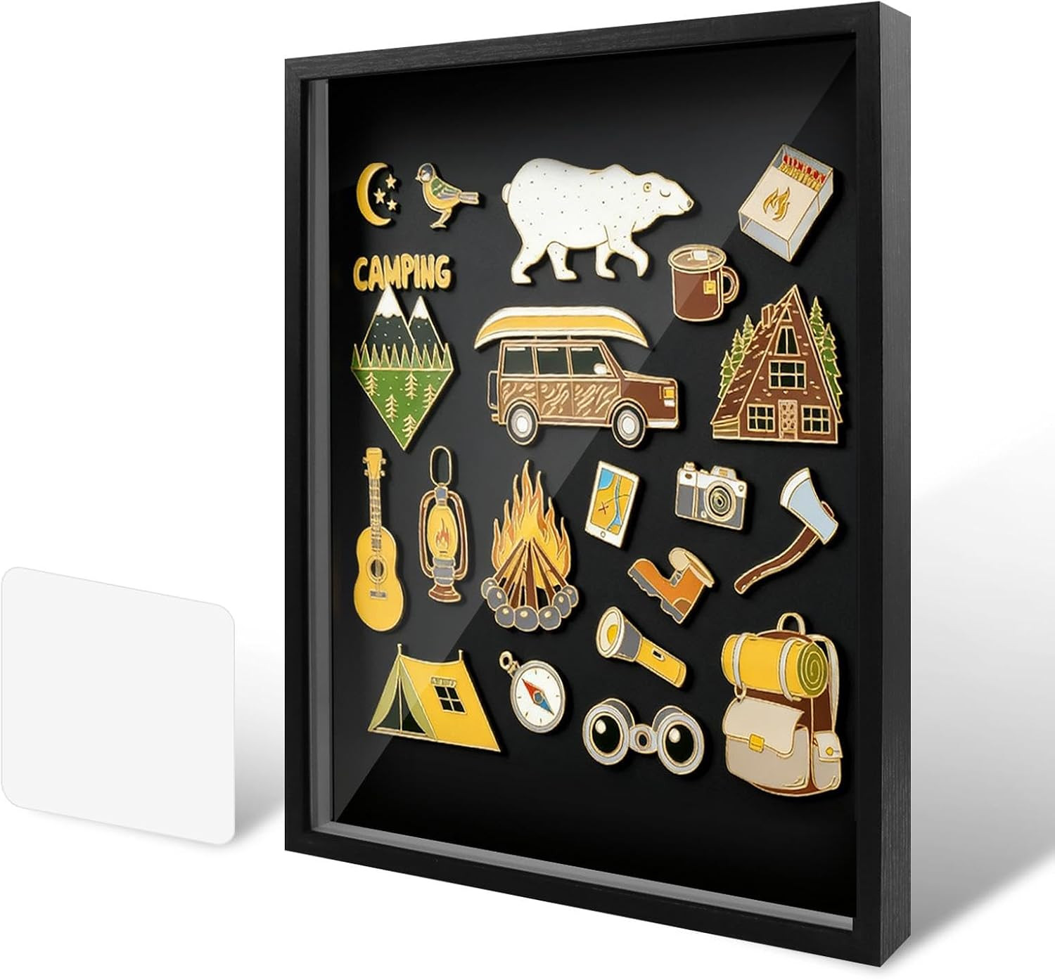 12X16 Pin Display Case, Enamel Pin Frame, Wall Mount Shadow Box 12X16 Pin Display Case, Enamel Pin Frame, Wall Mount Shadow Box