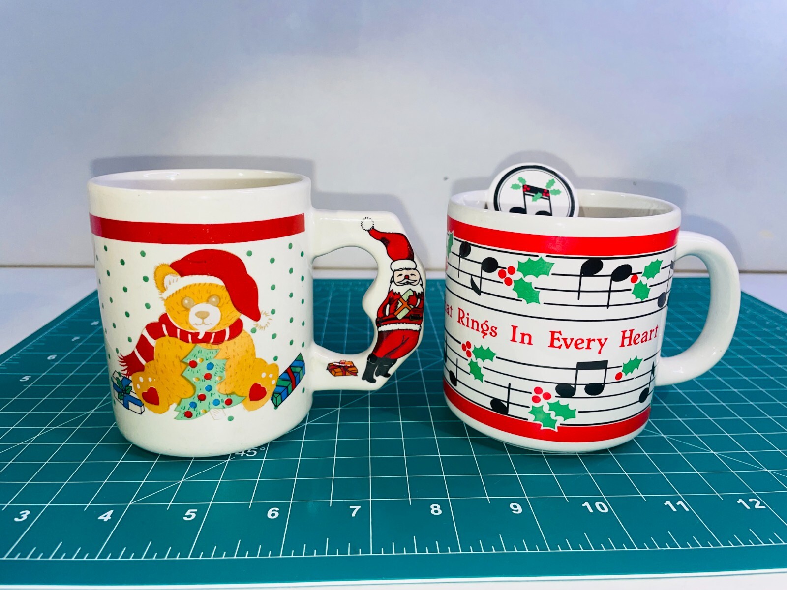 Enesco Russ Corporation Teddy Bear Christmas Coffee Mug Holiday Multicolored Lot