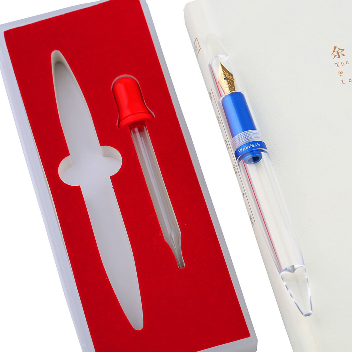 Majohn M2 Eyedropper Fountain Pen EF/F Nib, Transparent Acrylic Ink Pen Gift Set