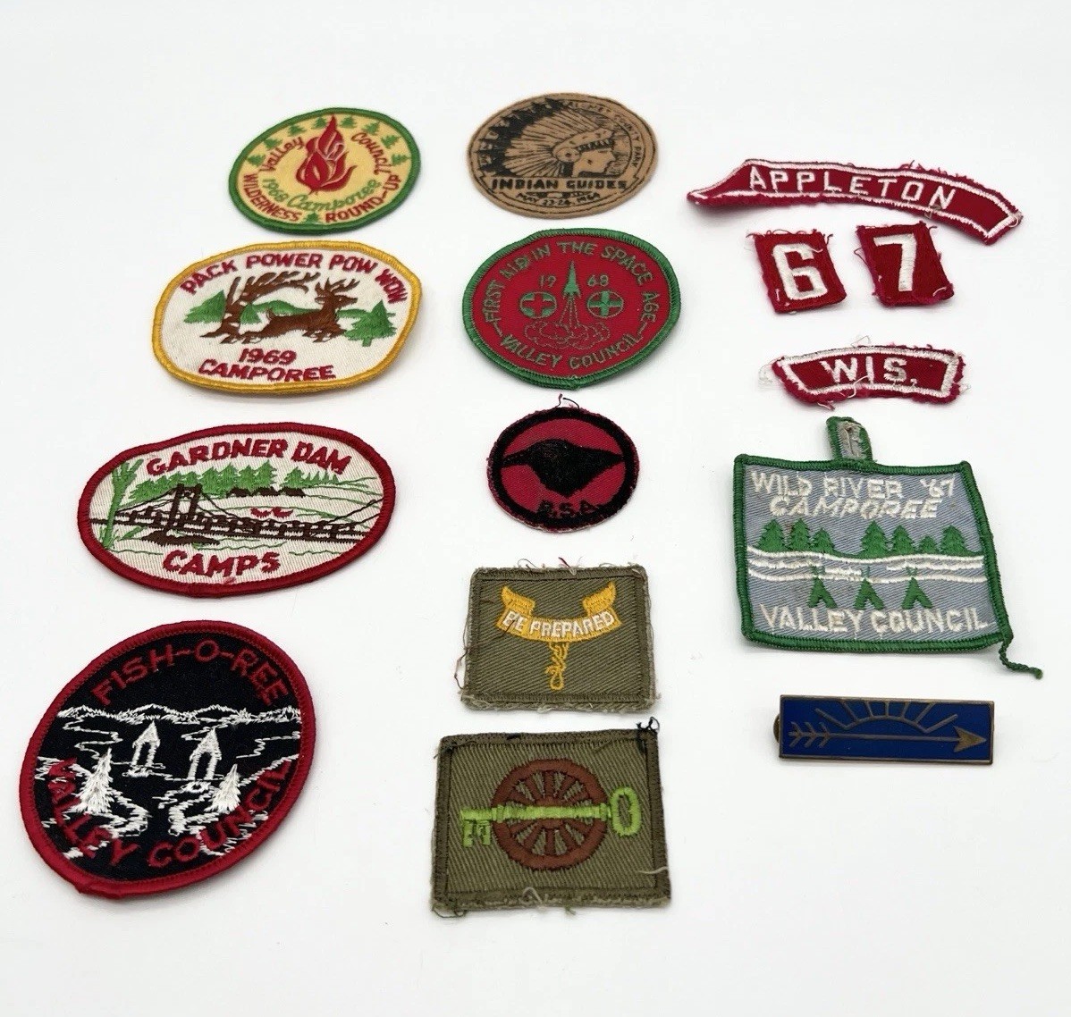 Vintage 60s Boy Scouts Patch Lot WI Valley Council Camporee Appleton