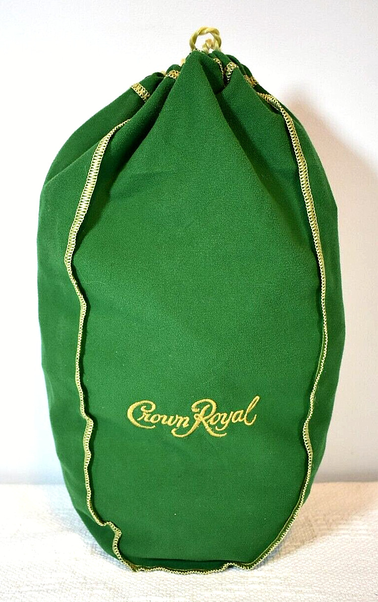 Green Crown Royal Soft, Bag w/Gold Seams & Drawstring - 9.50\