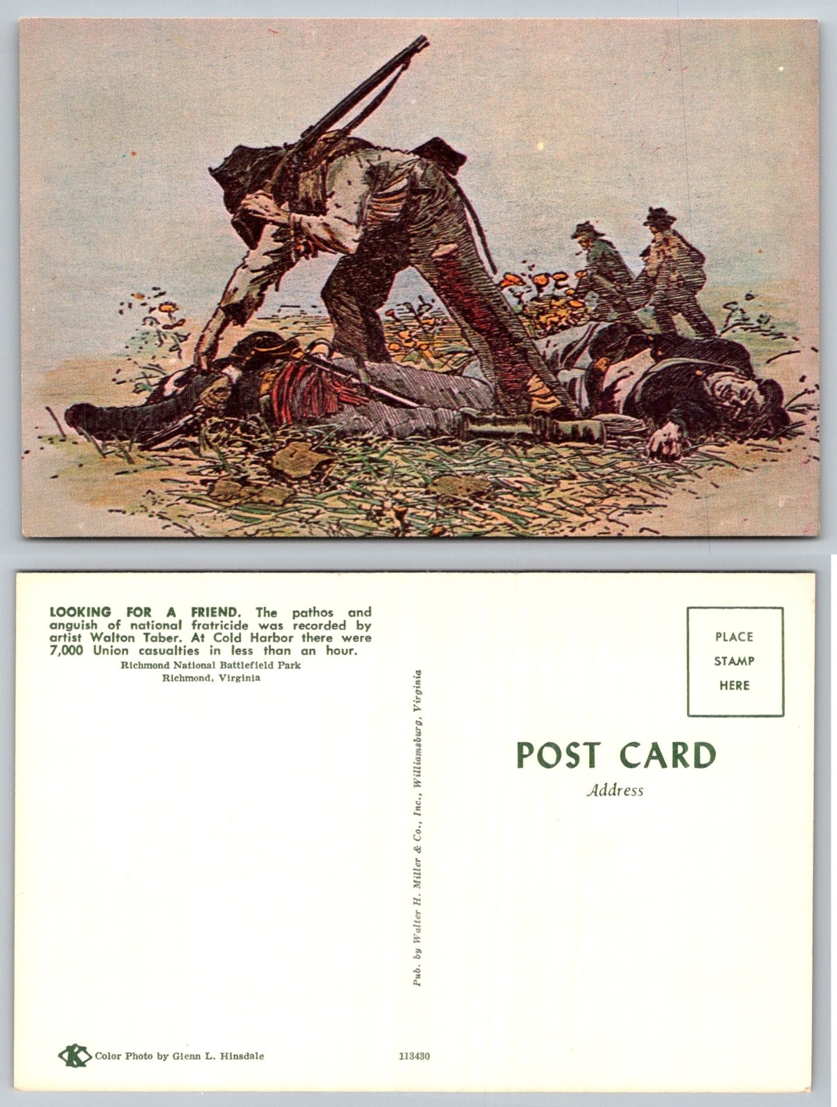 Civil War Soldiers Cold Harbor Richmond Virginia Walton Taber Postcard