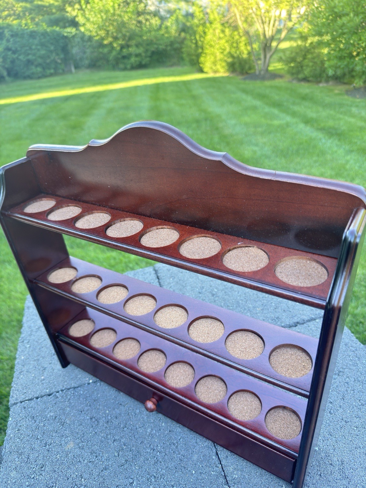 Lenox Spice Garden Wood Display Rack with Drawer W17xH16.75xD3.25”