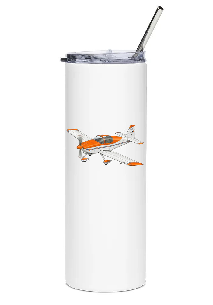 Van\'s Aircraft RV-9 Stainless Steel Water Tumbler with straw - 20oz.