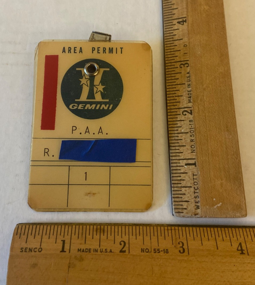 NASA 1960\'s Project Gemini P.A.A. Pan American Airways Employee Area Permit