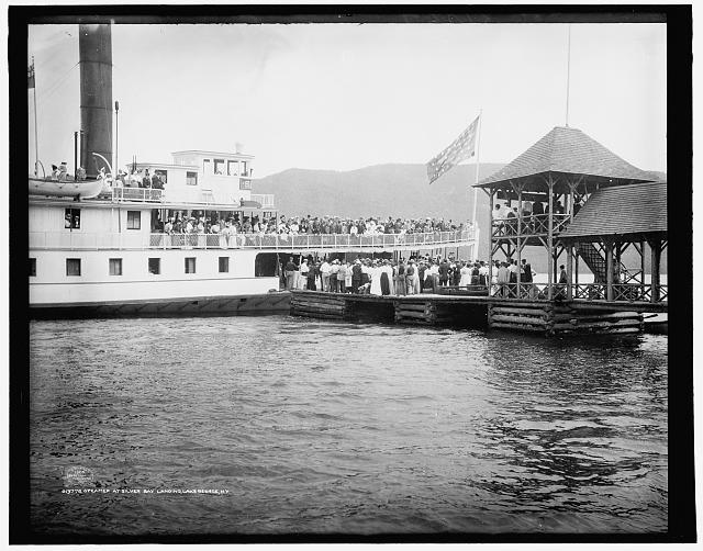 Steamer at Silver Bay landing, Lake George, New York c1900 OLD PHOTO