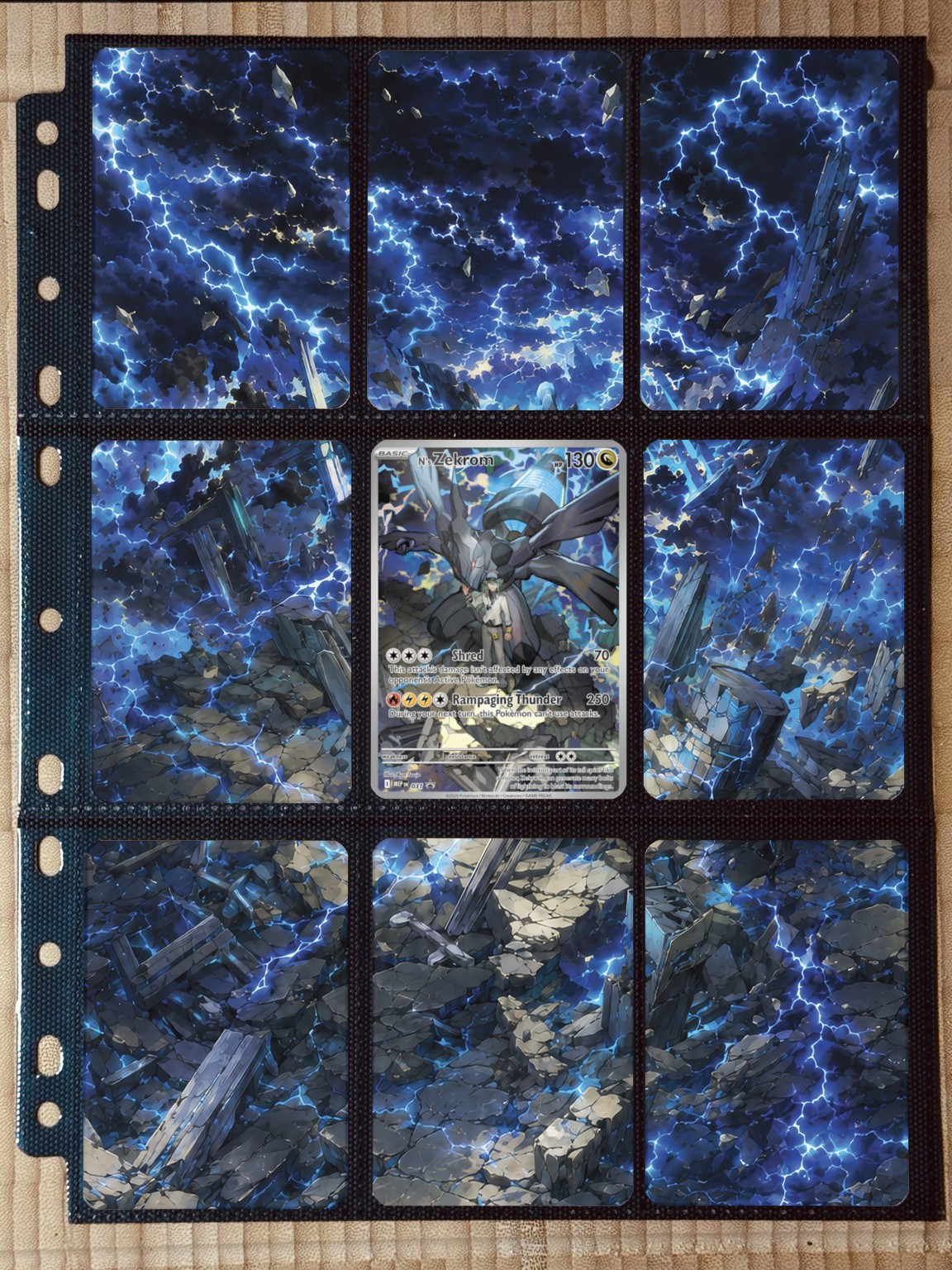 Pokémon N’s Zekrom 031 MEP Promo Extended Art Binder Insert 3x3 9-Pocket