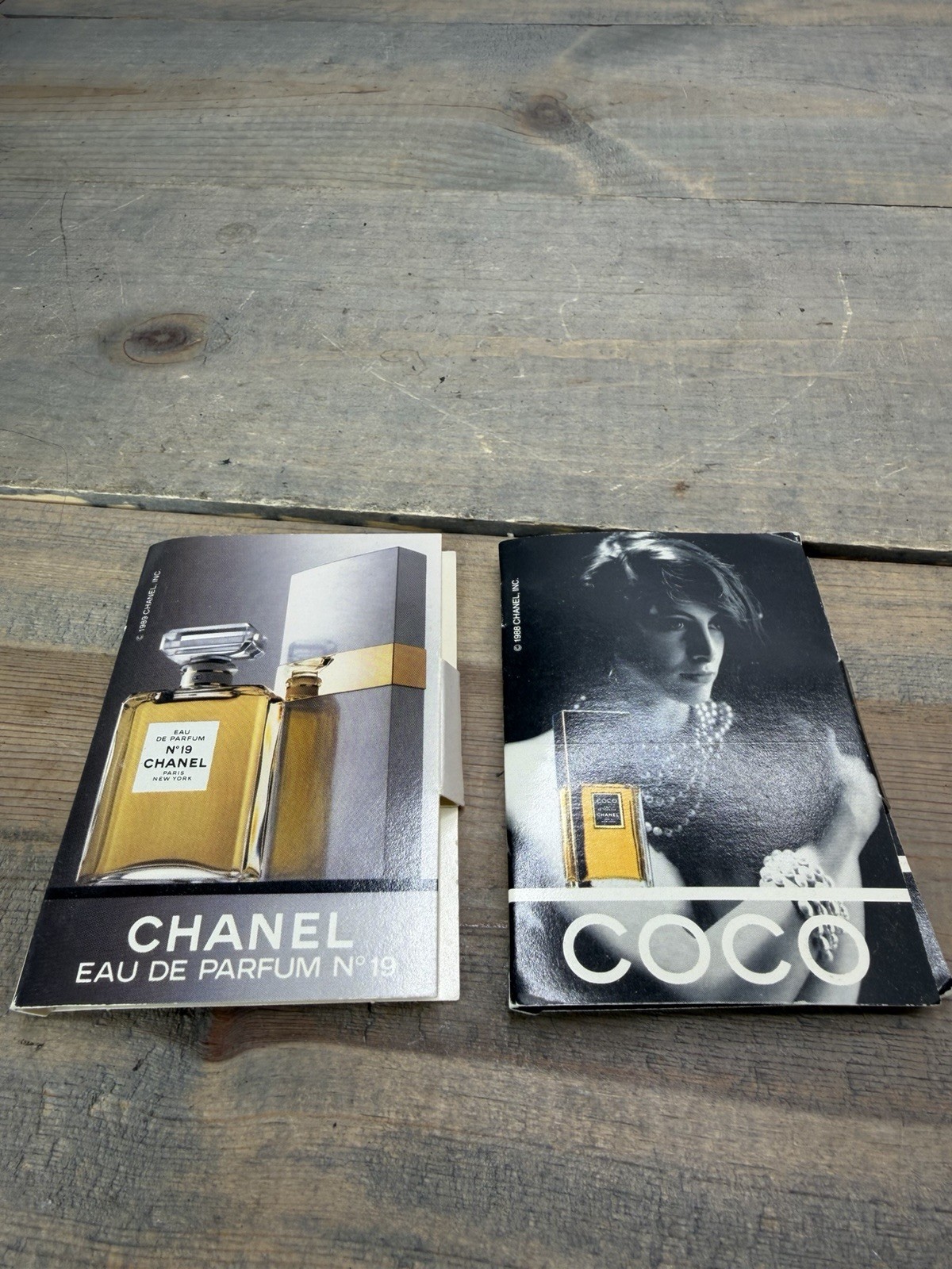 2 CHANEL No. 19 EDP - CHANEL - VINTAGE CARDED SAMPLE 1989 - 0.017 FL.OZ/0.5 ML