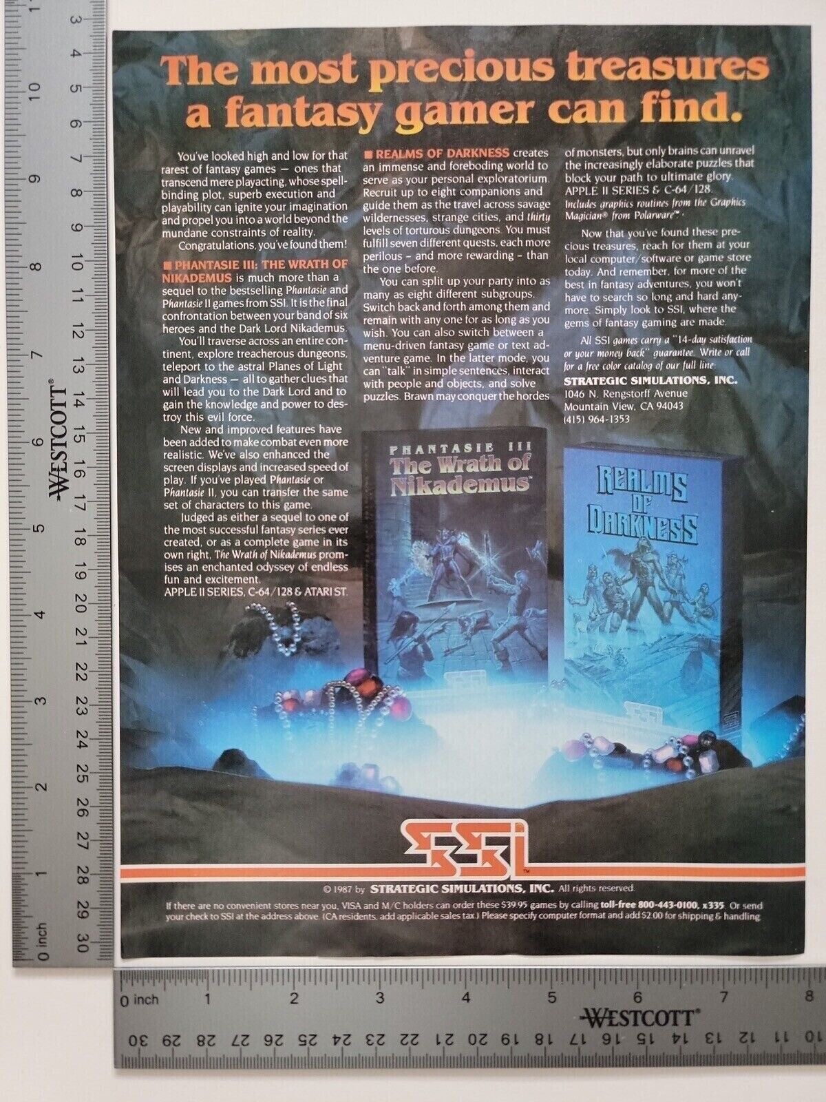 Realms Of Darkness Wrath Of Nikademus Vintage Computer Game Print Advertisement