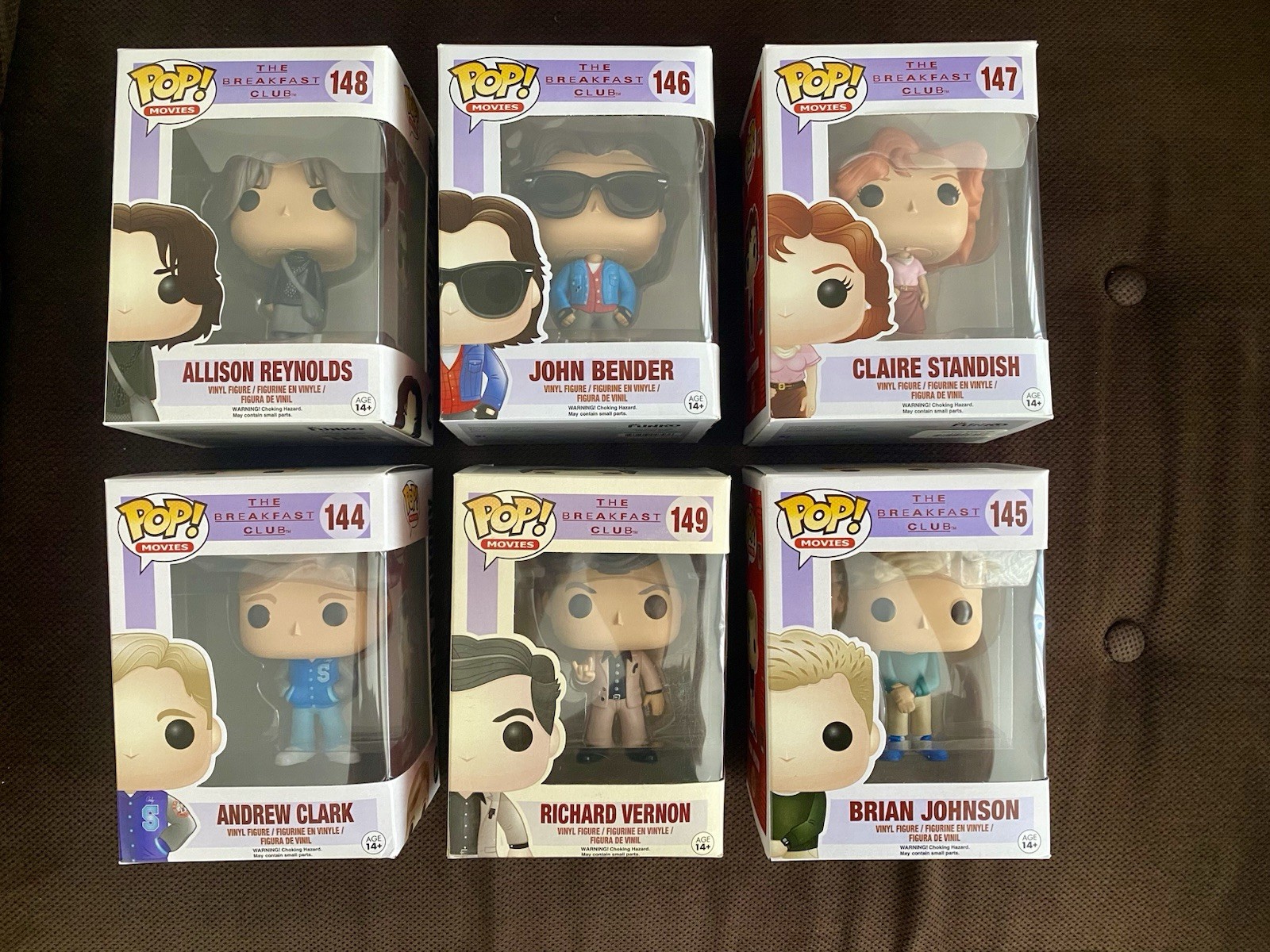 Funko Pop Movies Breakfast Club Lot 144, 145, 146, 147, 148 and 149 Vaulted