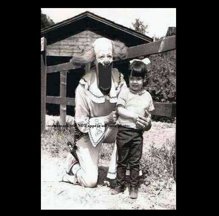 Scary Vintage Creepy Clown PHOTO Freak Weird Halloween Long Face It is Weird
