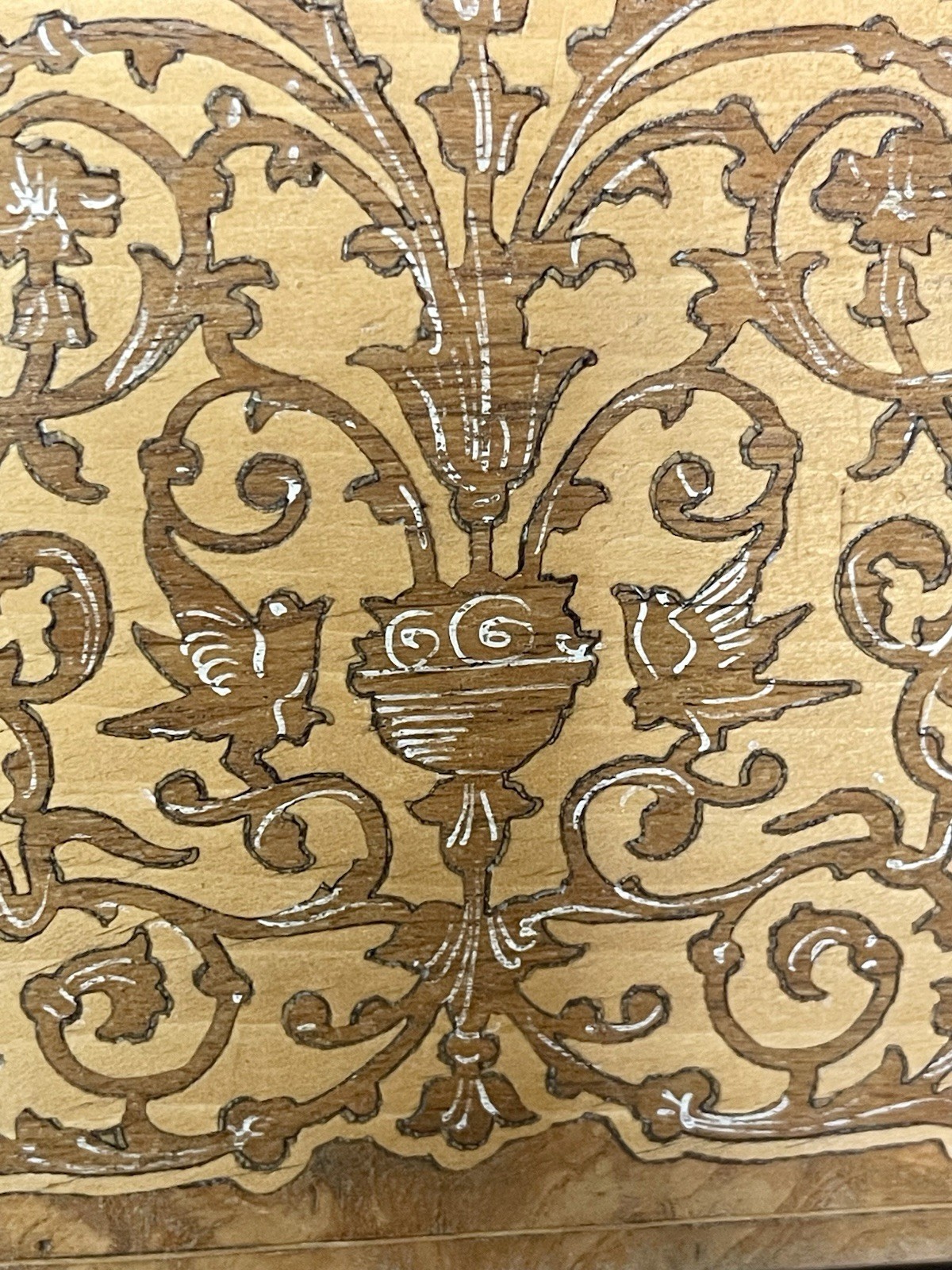 Vintage Italian Inlaid Wood Cigarette Box