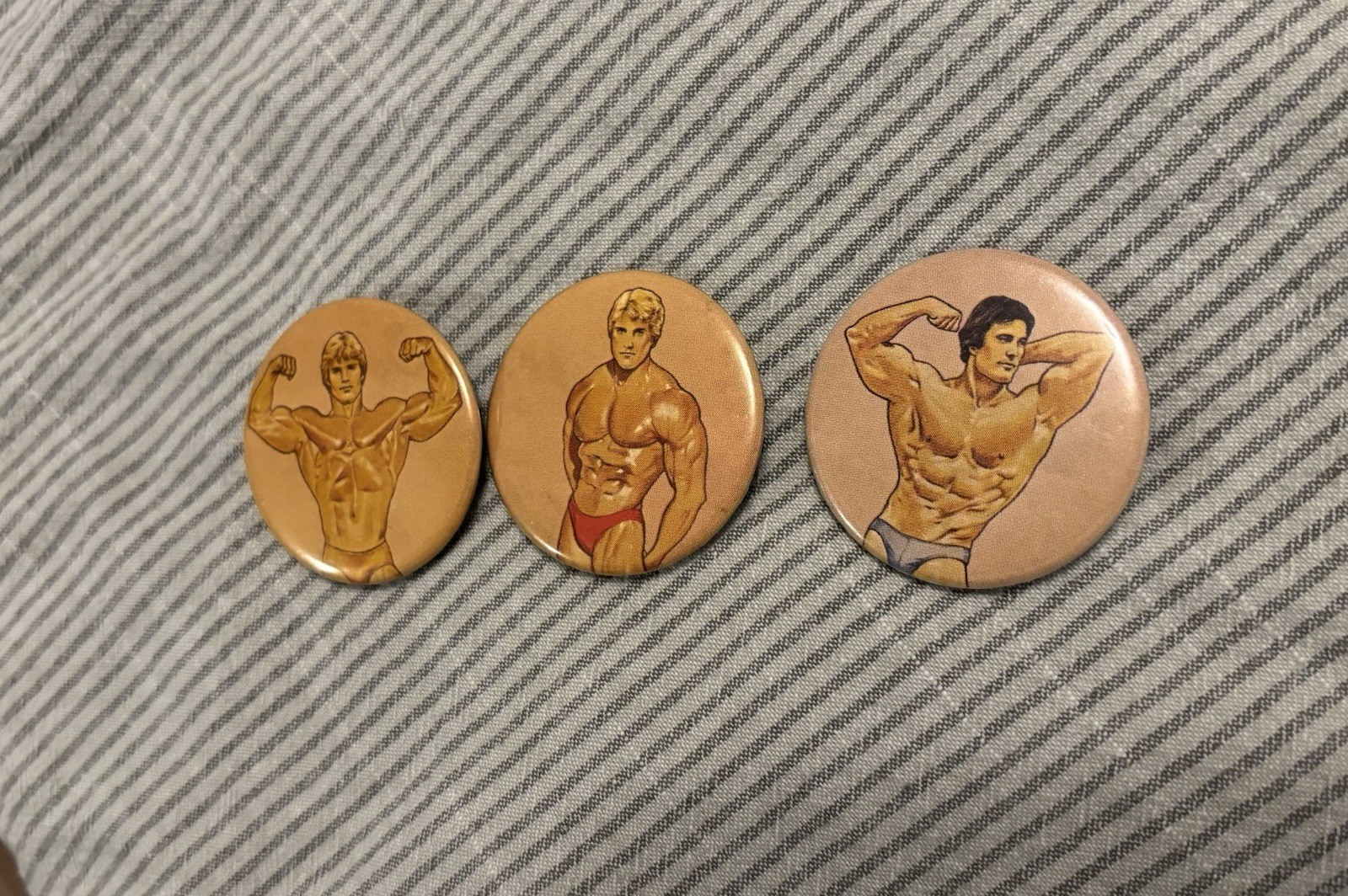 3 Vintage 1980’s Chippendale Pin Buttons Great Condition