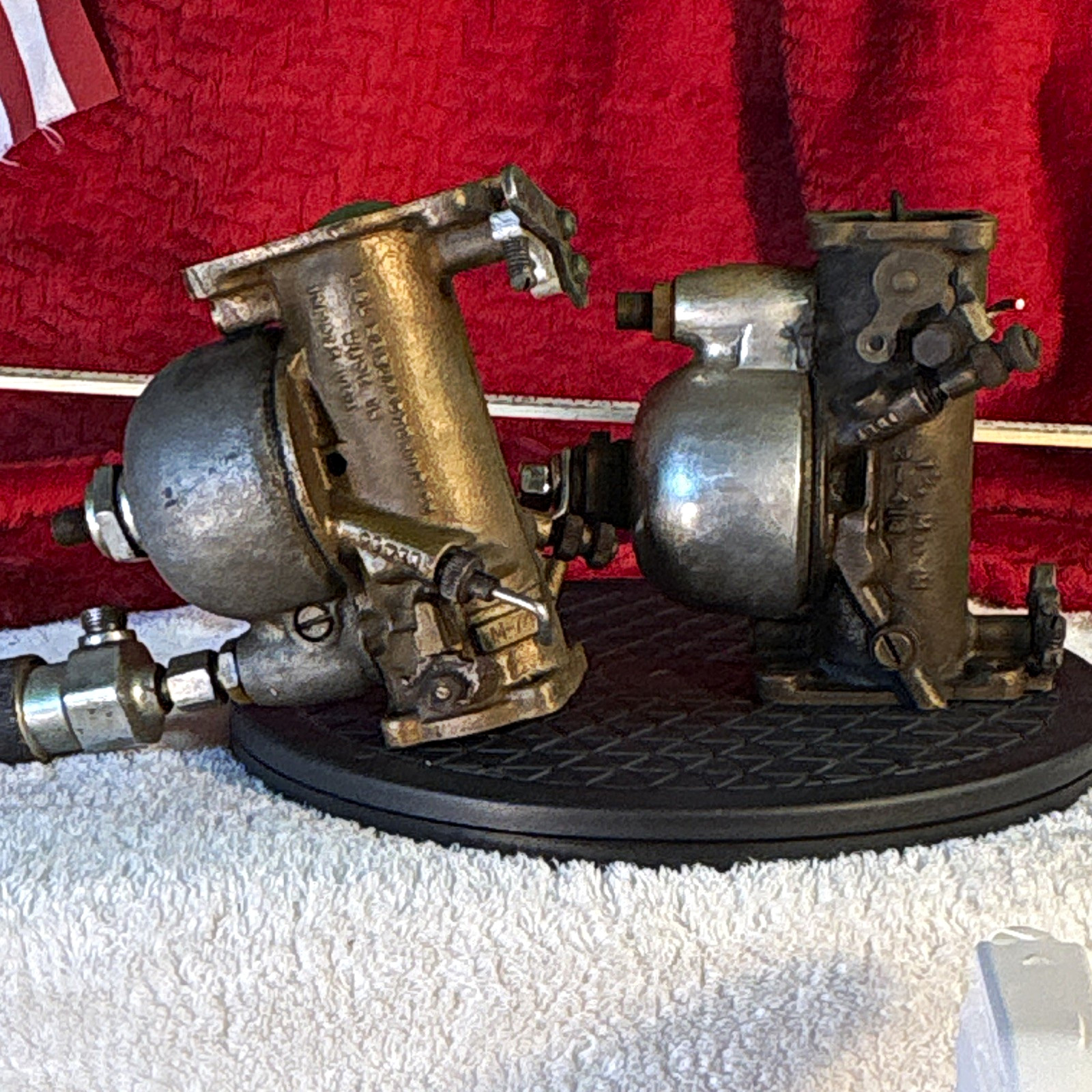 2 Vintage Rare Harley Linkert L&L Ind.  M74 B Brass Carbs Knucklehead Panhead 