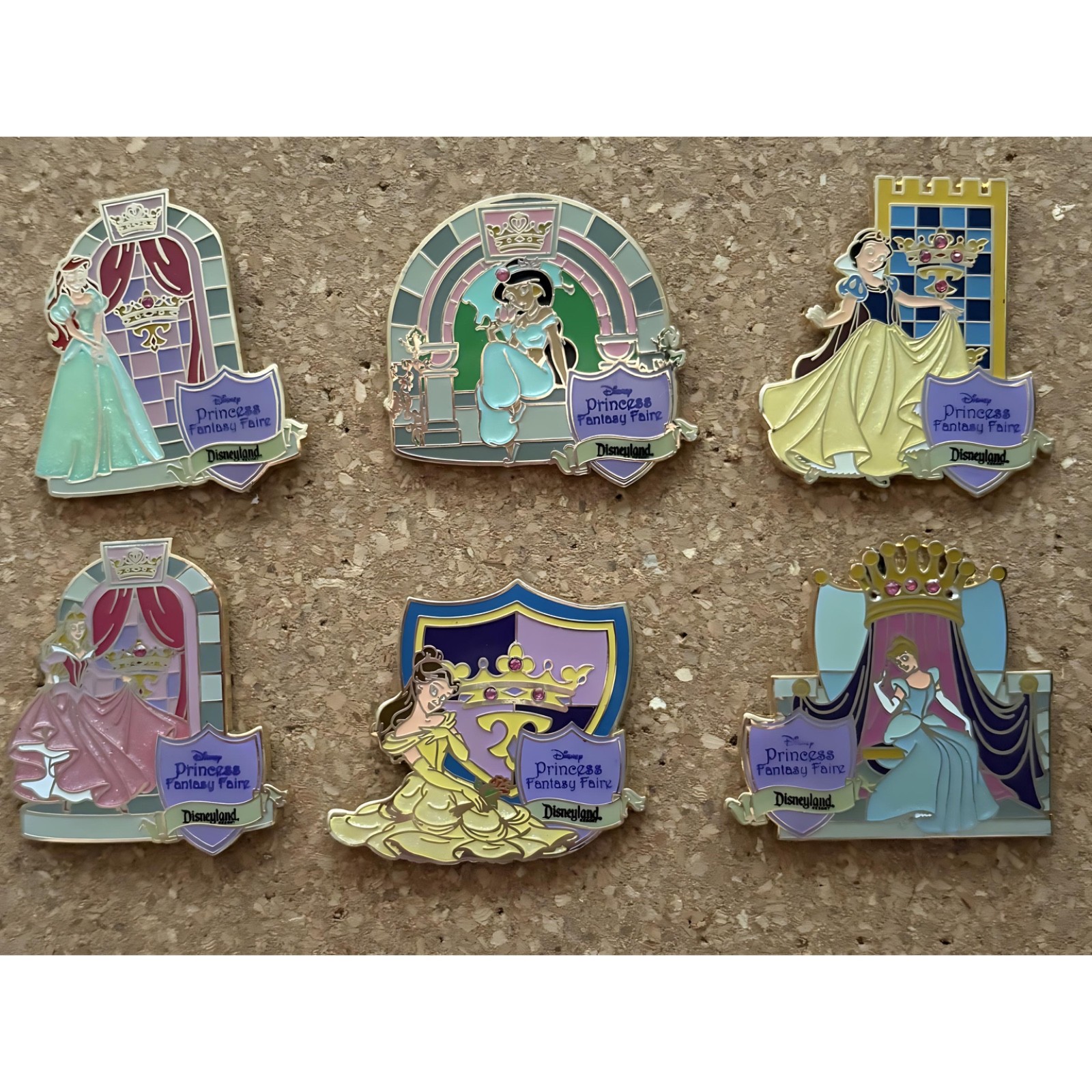 Disney Princess Fantasy Faire Pin Lot of 6 - Vintage 2008 DLR