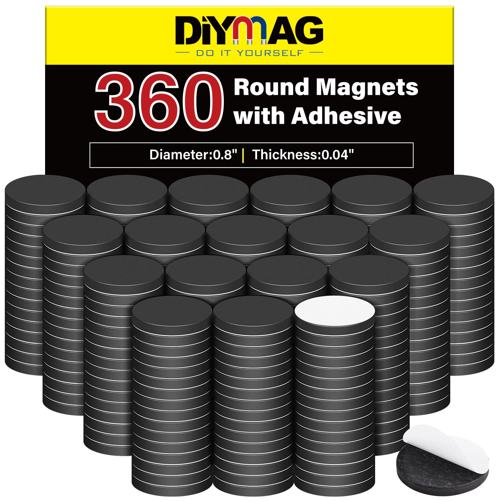 DIYMAG Magnets with Adhesive Backing, 360Pcs 0.8\
