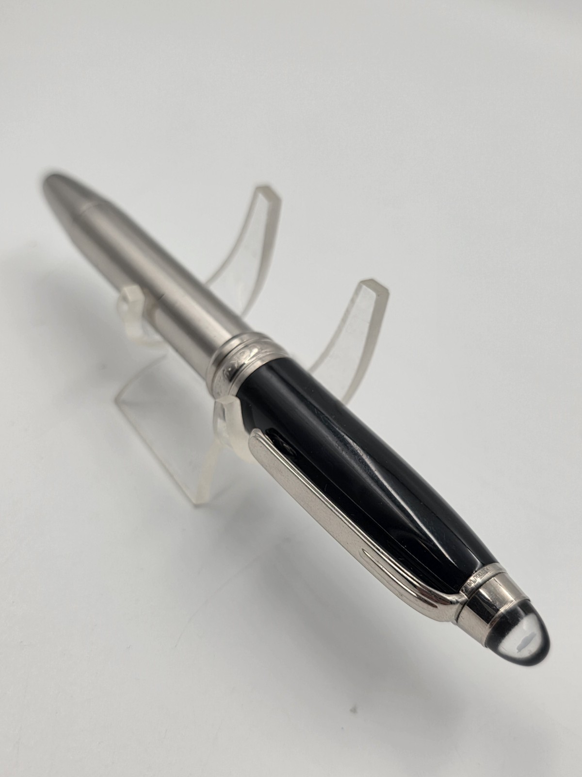 Vtg Montblanc StarWalker Doué Rollerball Pen Black Resin Platinum Metal Germany