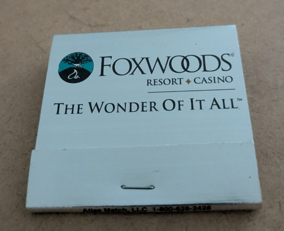 Vtg 30-Strike Foxwoods Resort Casino Rare Full Unstruck Matchbook Memorabilia 
