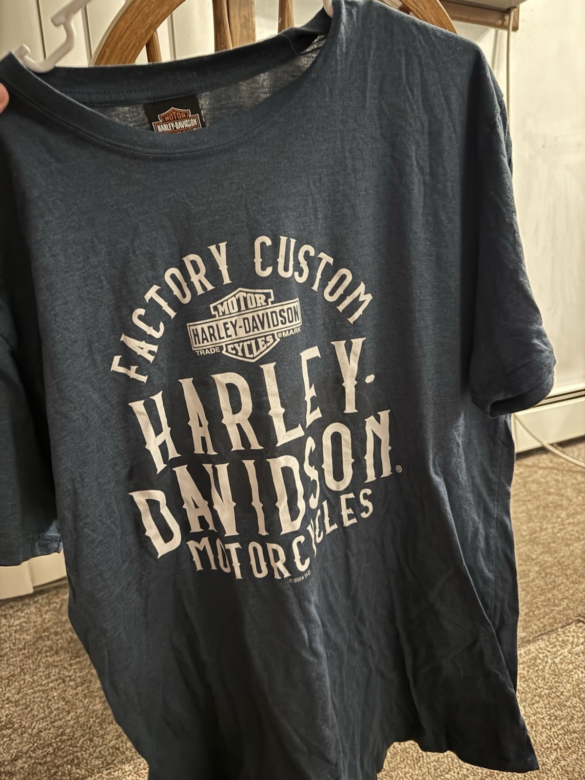 Harley-Davidson Motorcycles Hill City South Dakota Black Blue Shirt Men’s Lg. $2