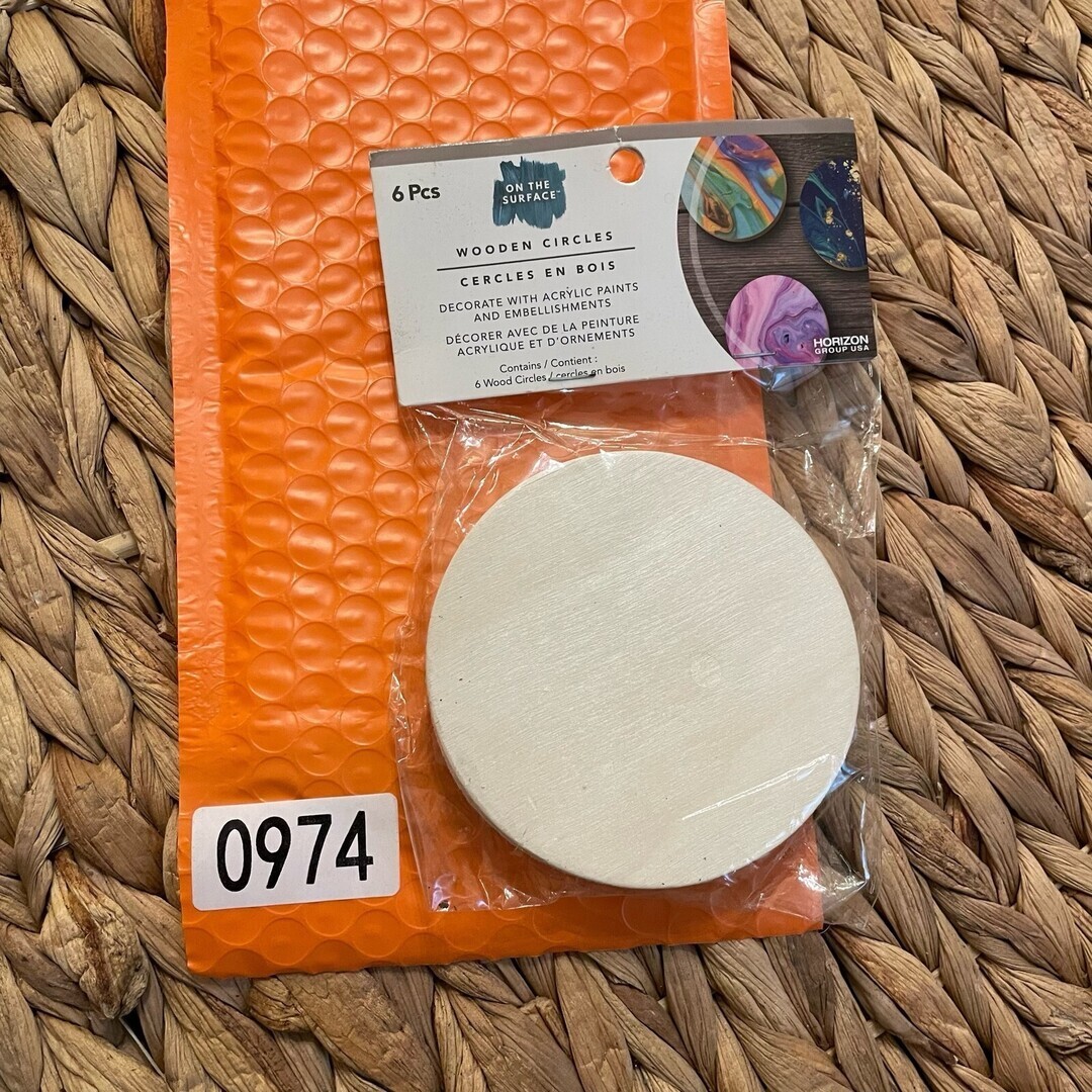 On The Surface Unfinished Wooden Circles 6 Pcs DIY Craft Shapes 3.25 In#️0974