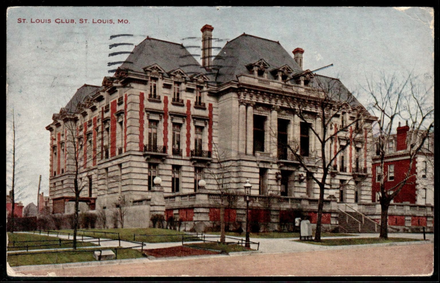 1908 St. Louis Club MO Postcard V.O. Hammon Posted St. Louis Missouri