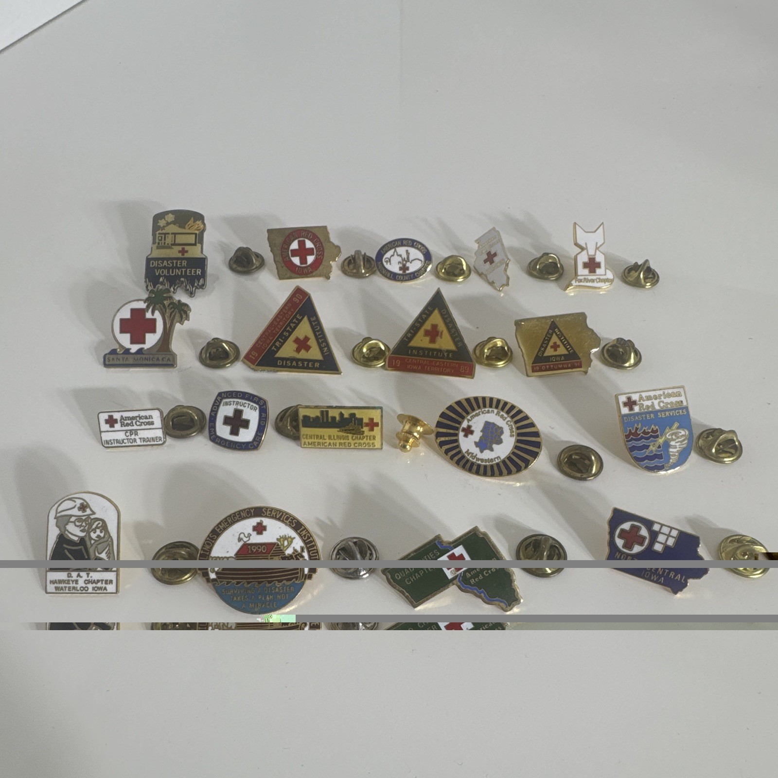 American Red Cross Pinback/Lapel Pins Lot, Assorted CPR, Taiwan