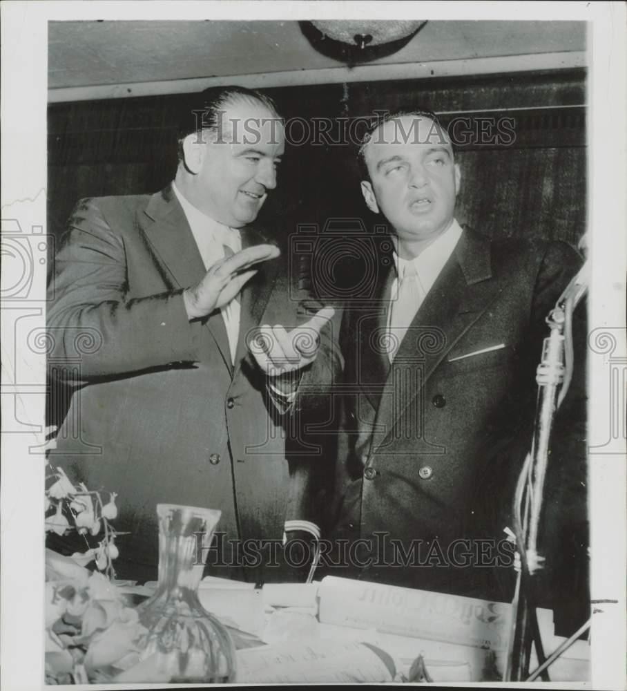 1954 Press Photo Senator Joseph McCarthy & Roy M. Cohn at a dinner in New York