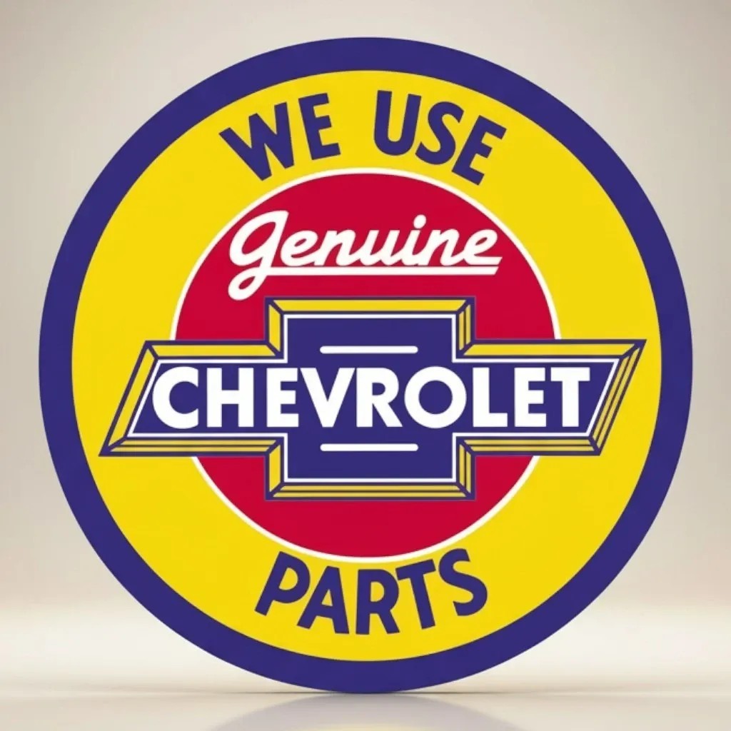Chevrolet Genuine Parts Embossed Metal Wall Sign