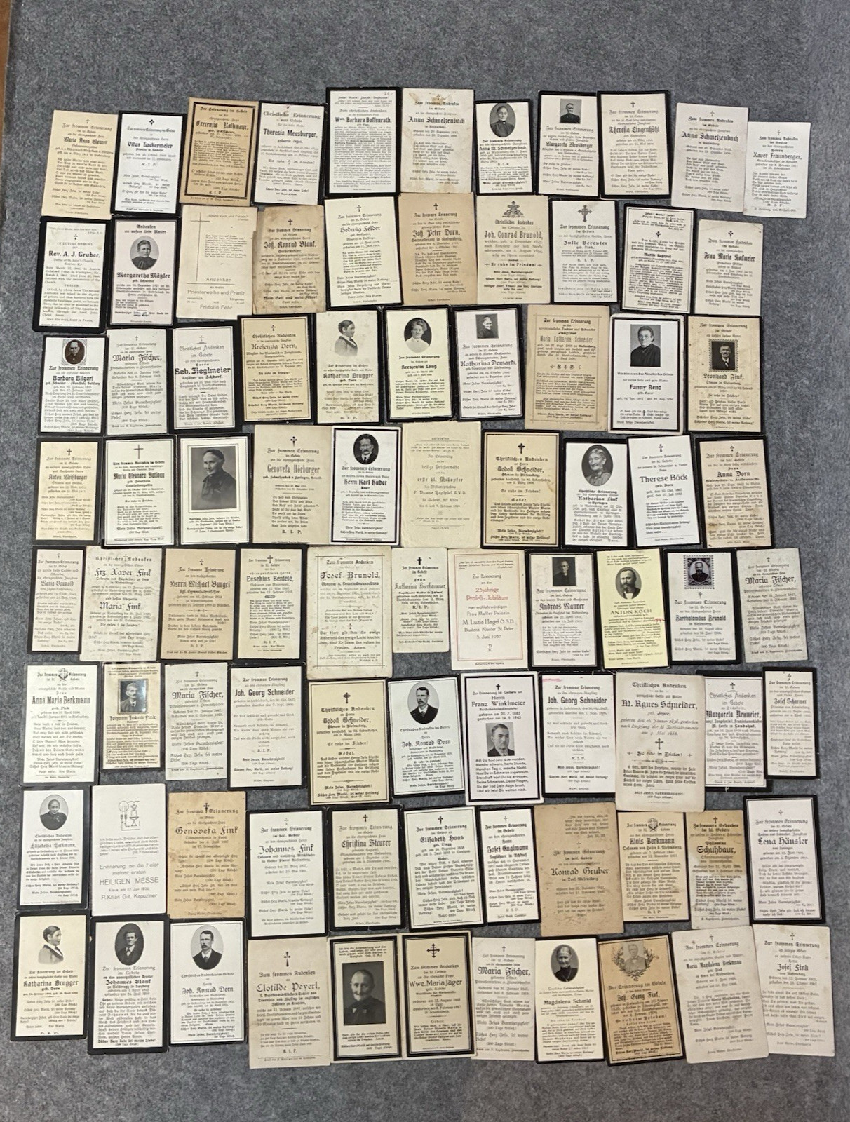 Huge Lot 70x Vintage German Civilian Death Cards Sterbebild Totenzettel Ephemera