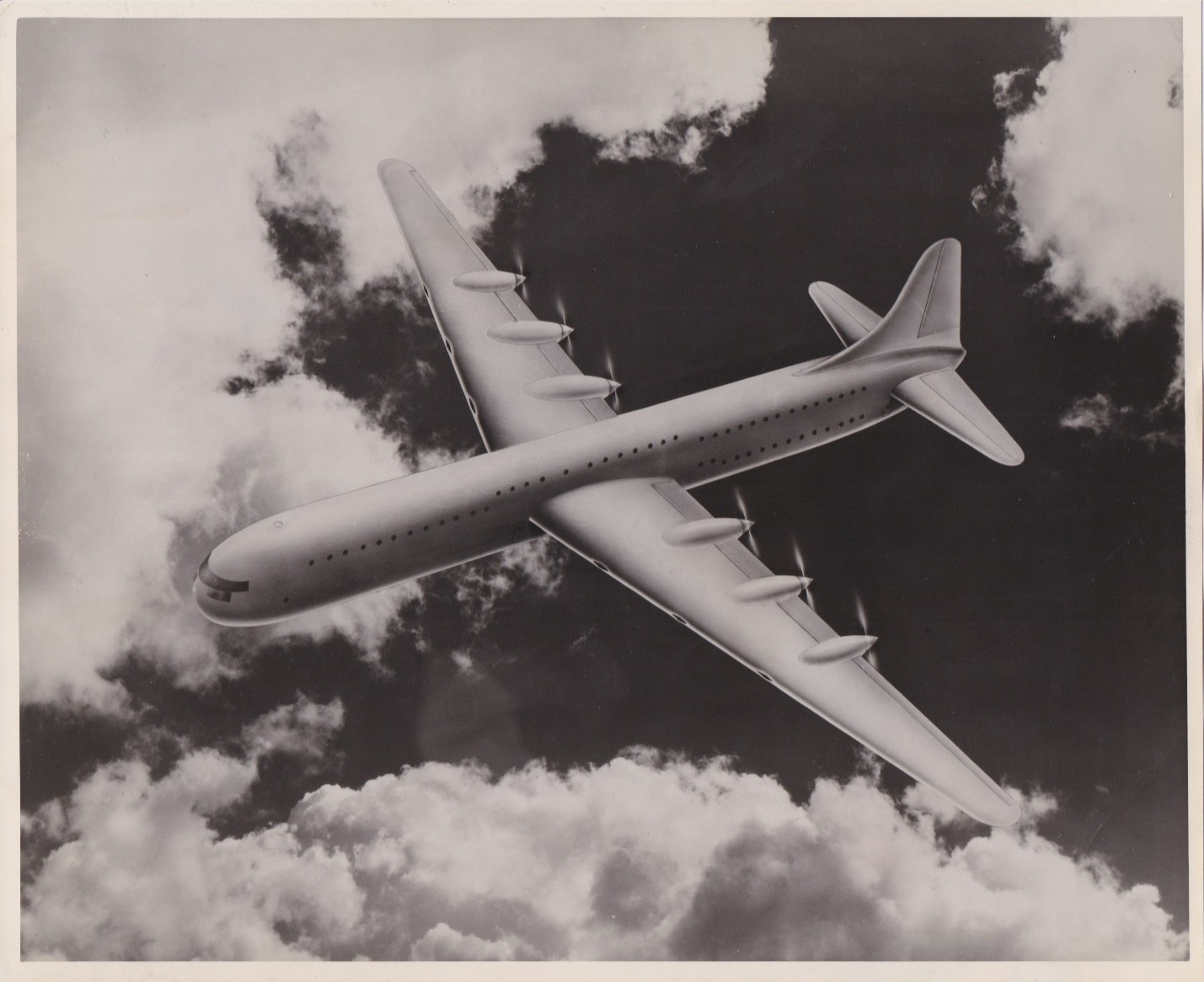 1945 Press Photo Model of 204 Passenger Consolidated Vultee Airplane for Pan Am