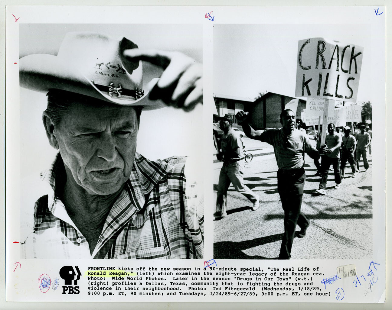 PBS B&W Photo Approx 8x10- FRONTLINE- The Real Life Of Ronald Reagan